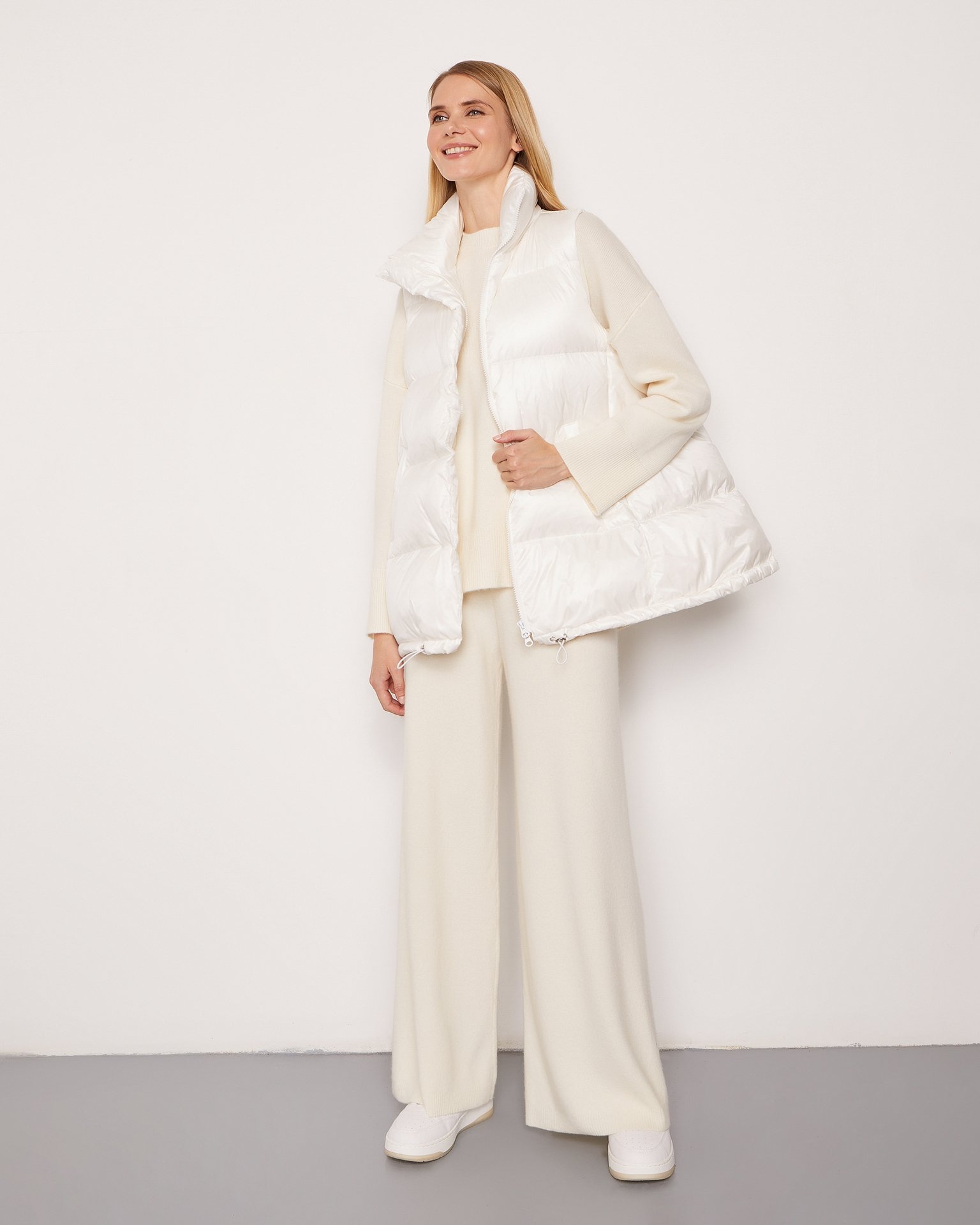 White down and feather vest