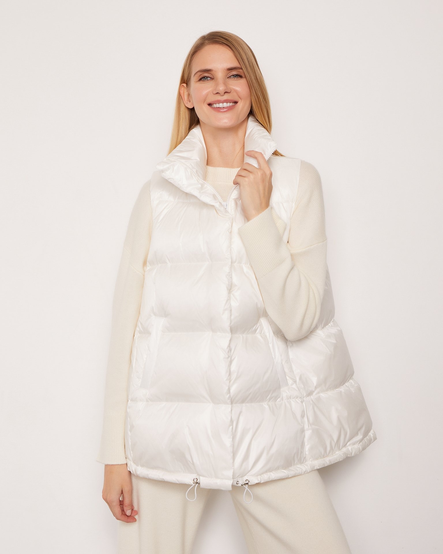 White down and feather vest