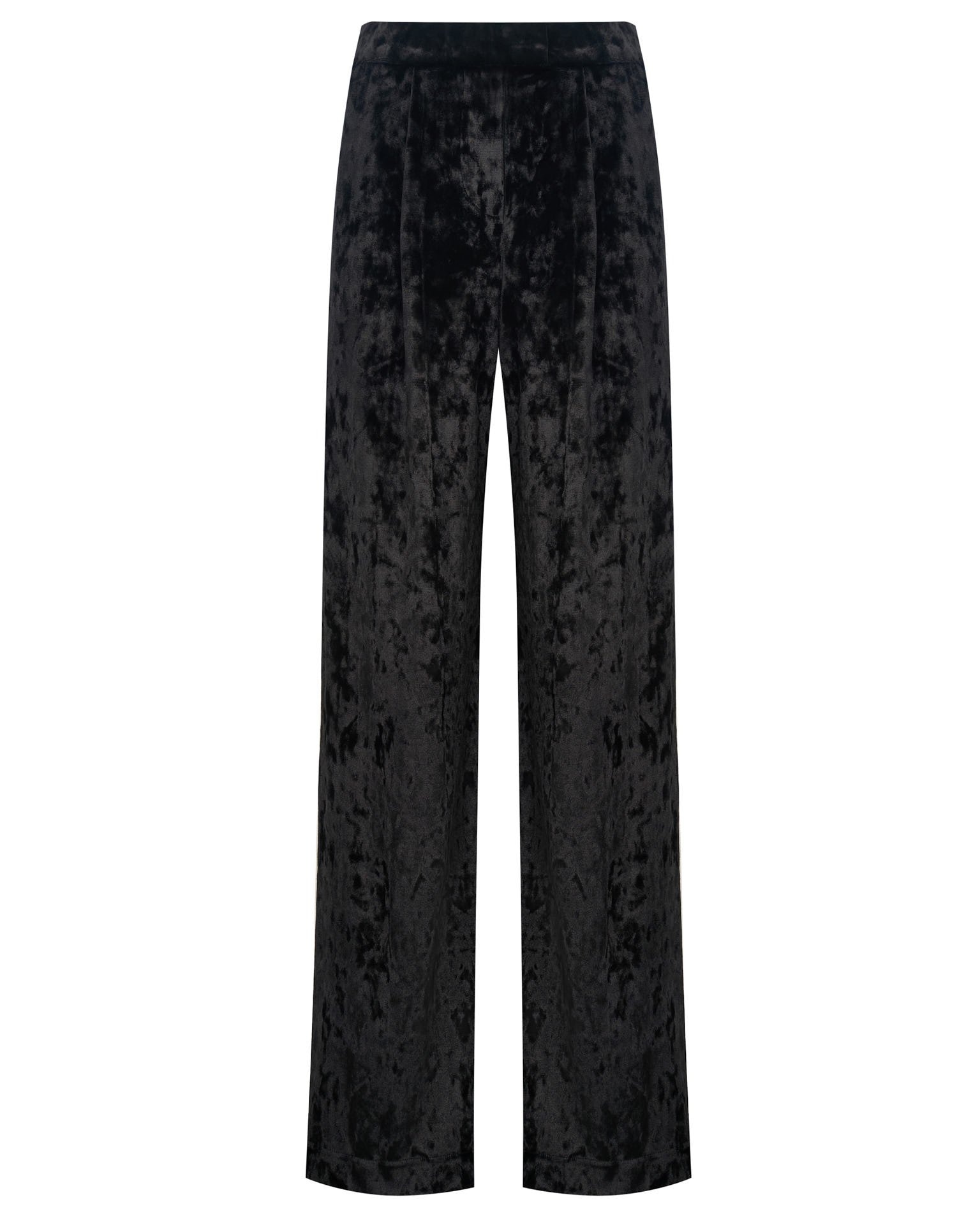 Black velvet trousers