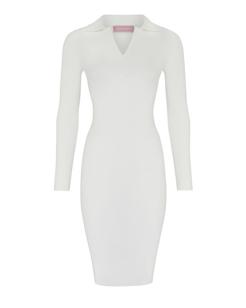 White Dress with V-Neck