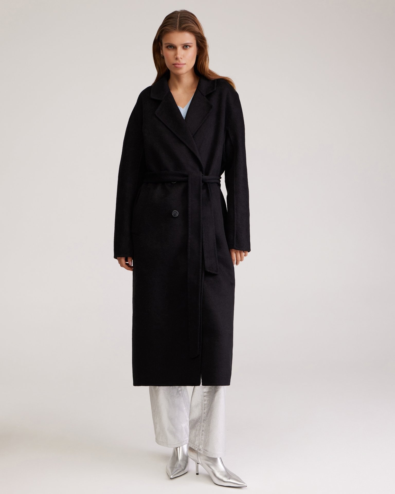 Black Double-Breasted Coat