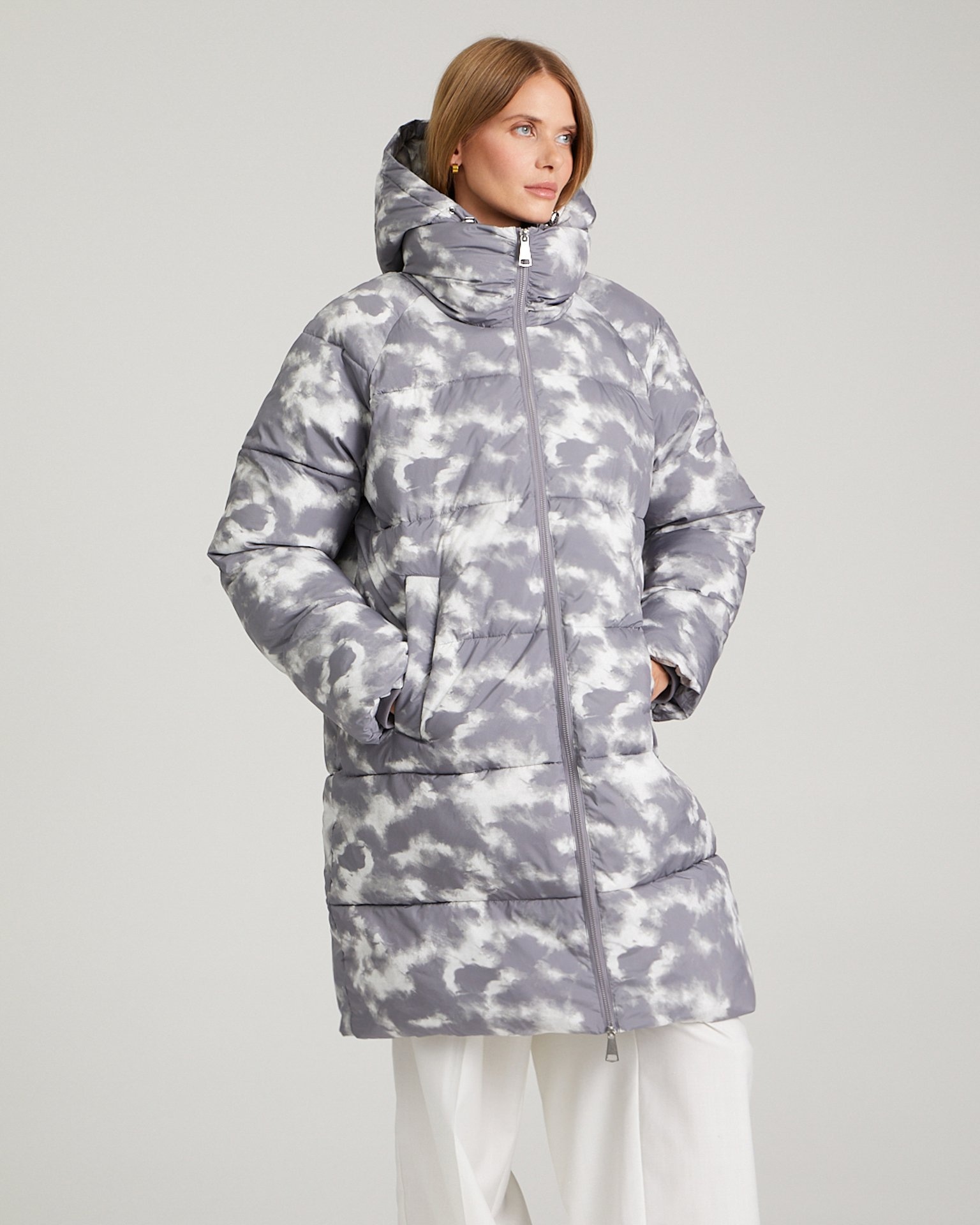 Basic printed puffer jacket