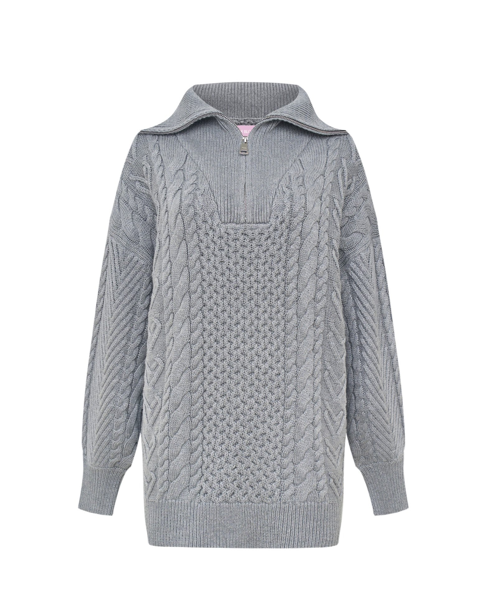 Grey zip-collar sweater