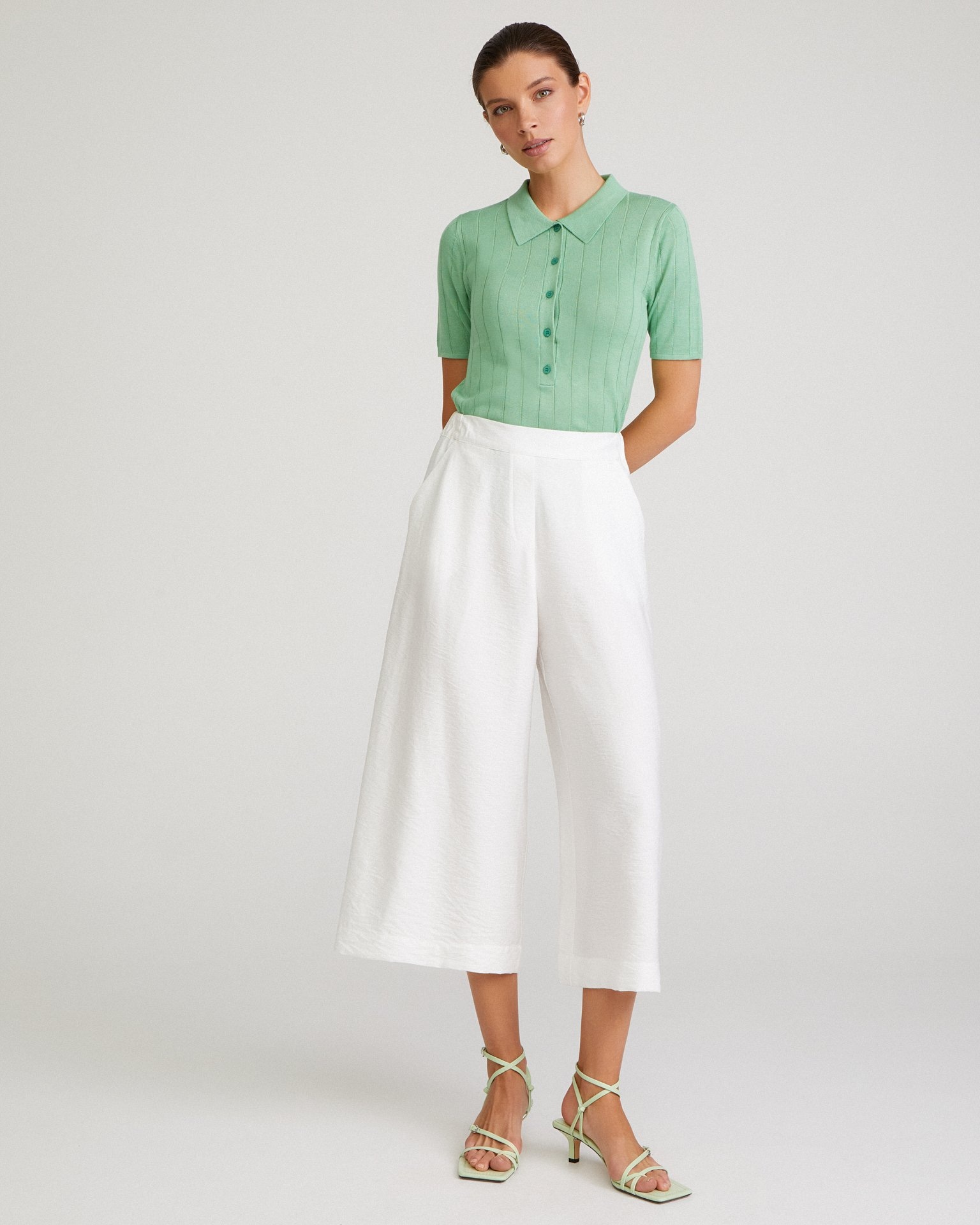 Cropped palazzo trousers