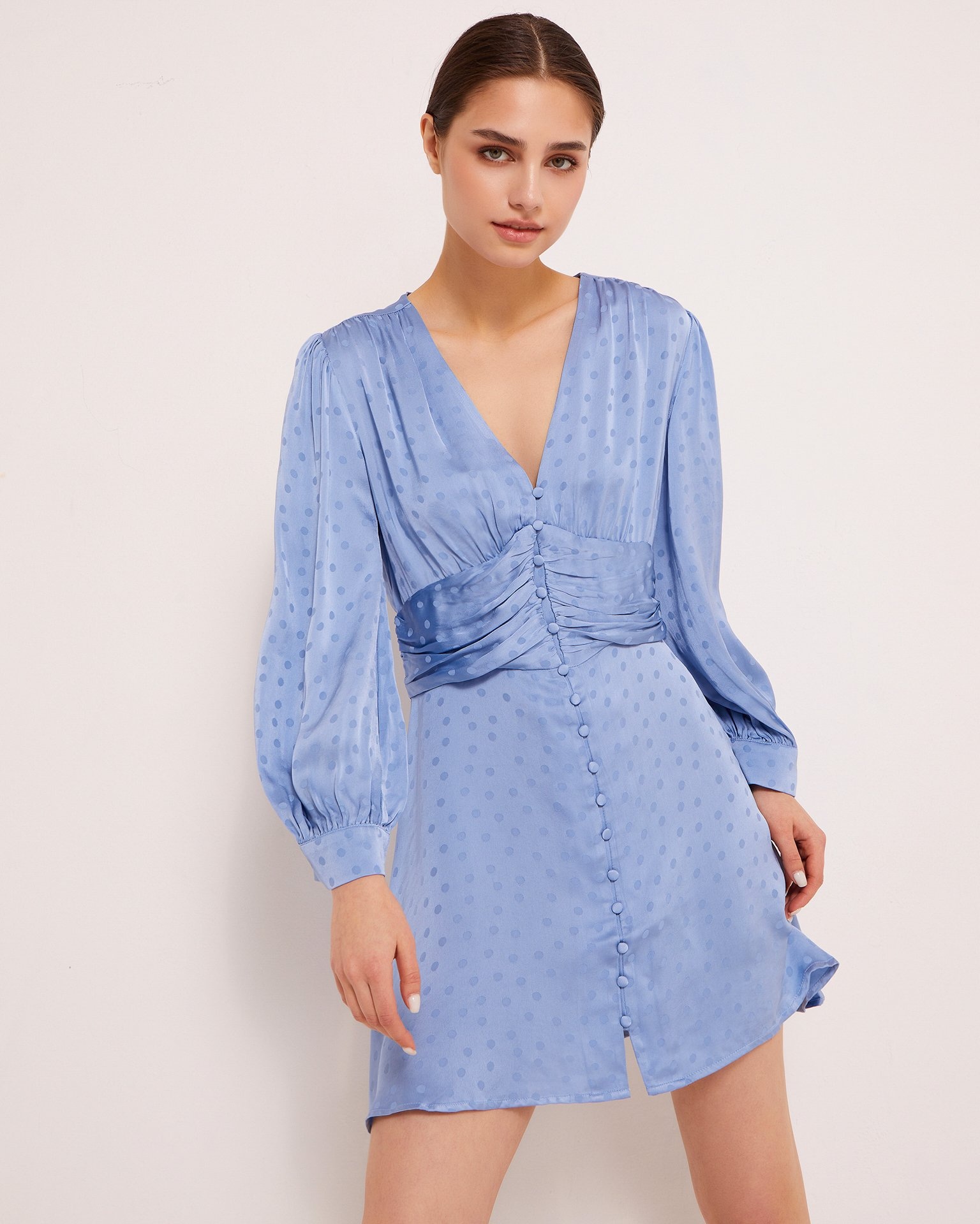 Blue viscose dress