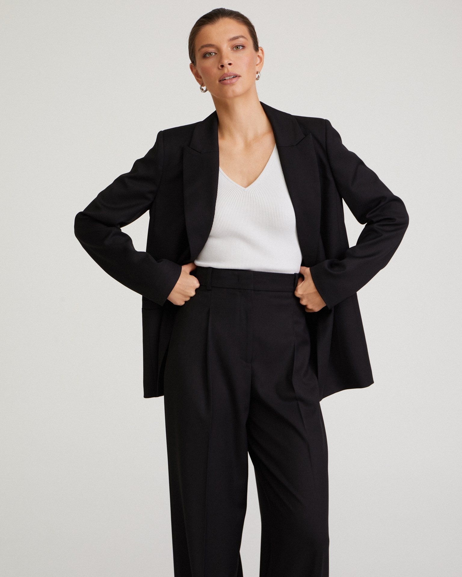 Straight-cut black jacket