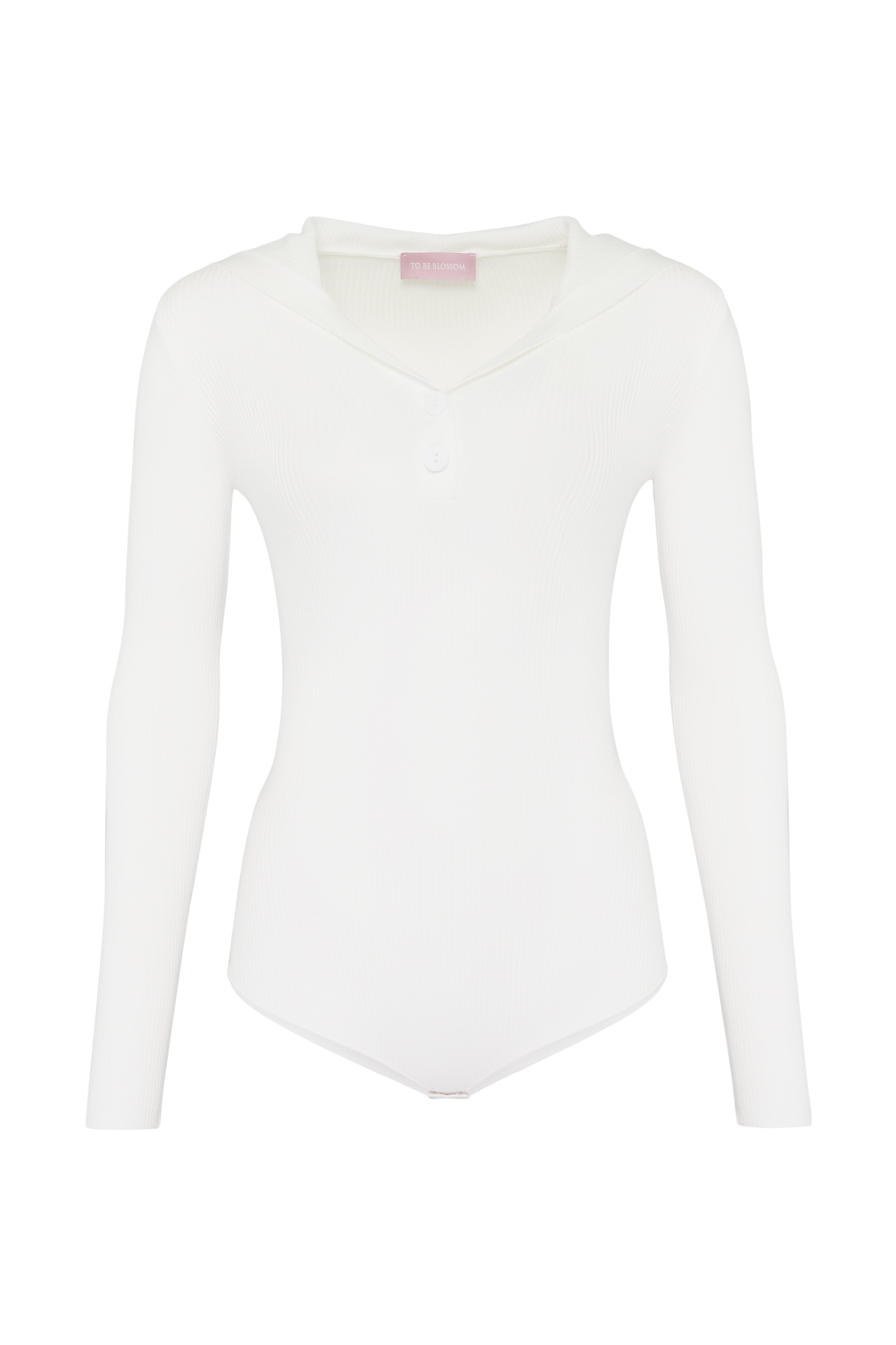 Cream-coloured hooded bodysuit