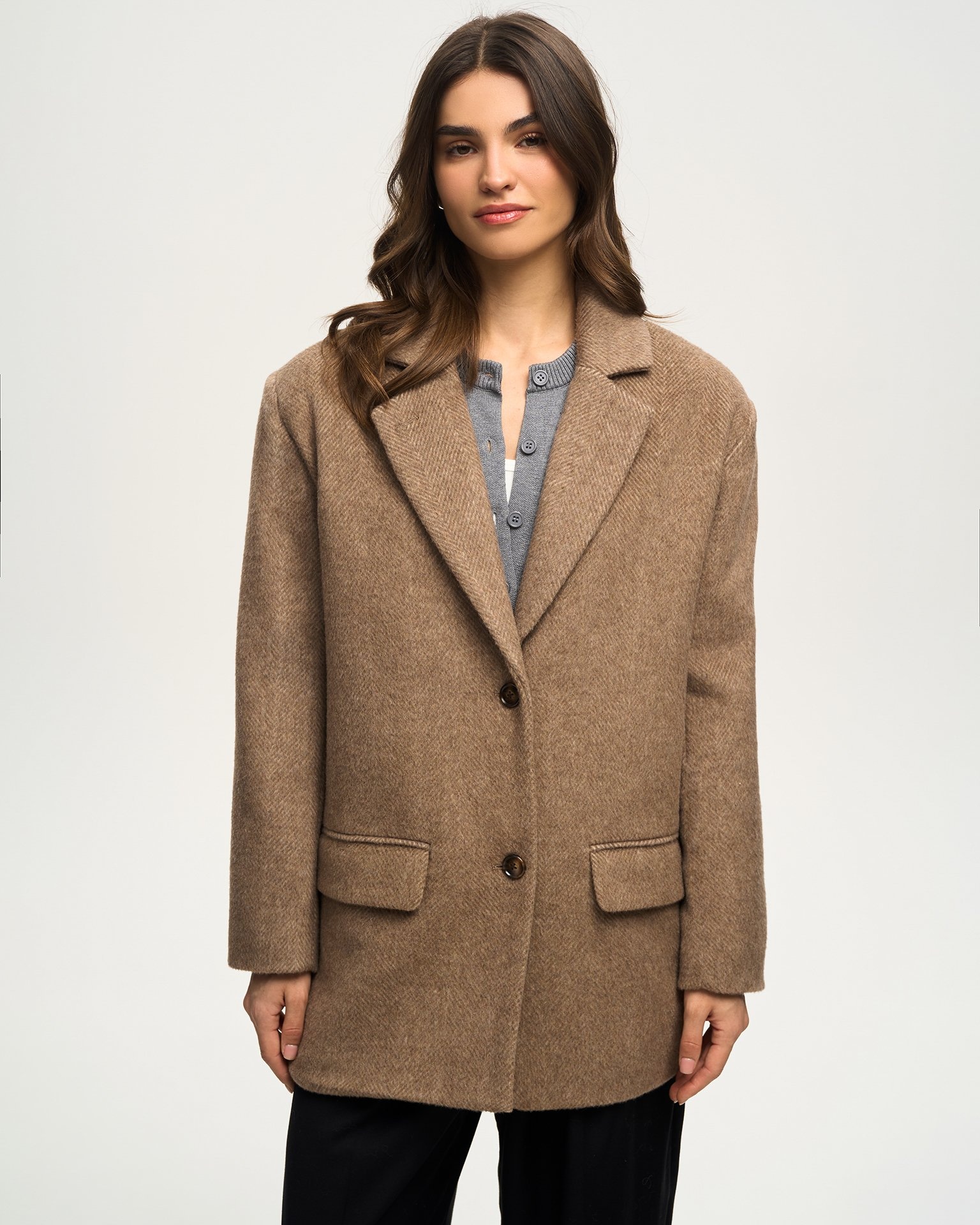 Wool blend coat-jacket