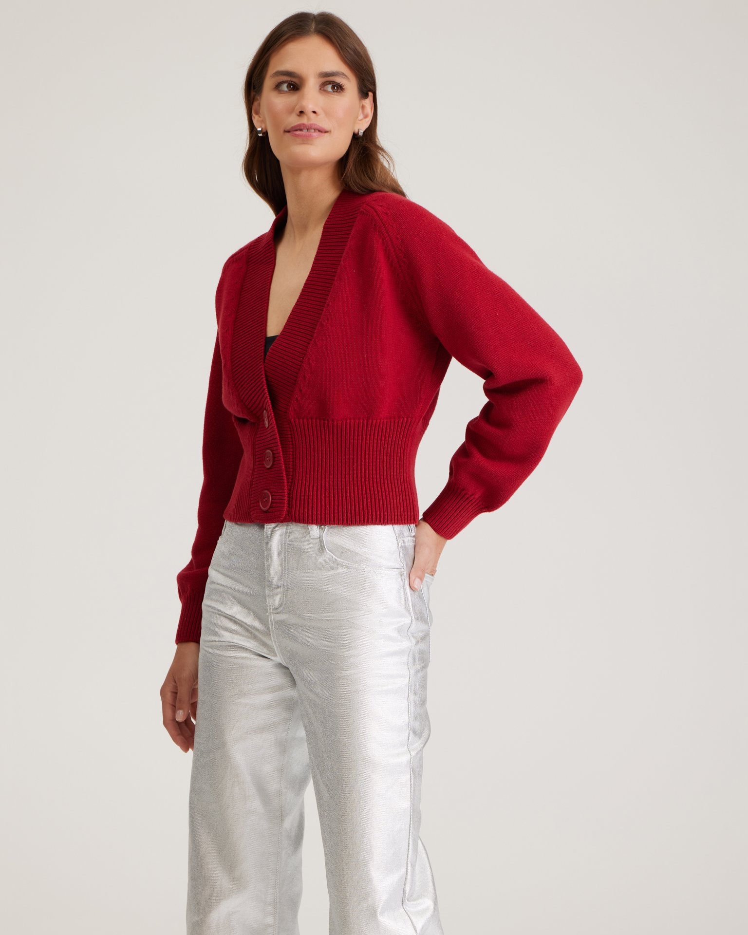 Cardigan with voluminous sleeves