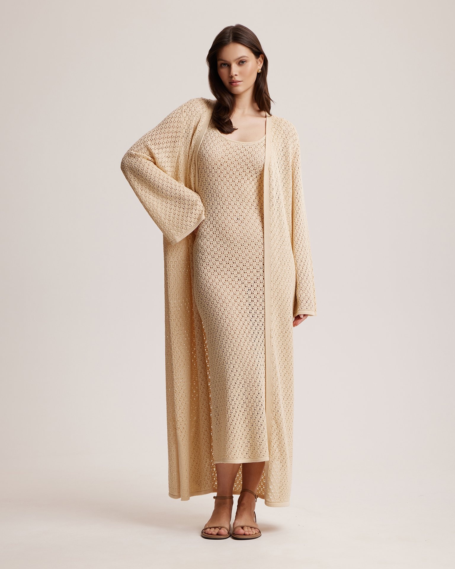 Cropped cotton cardigan