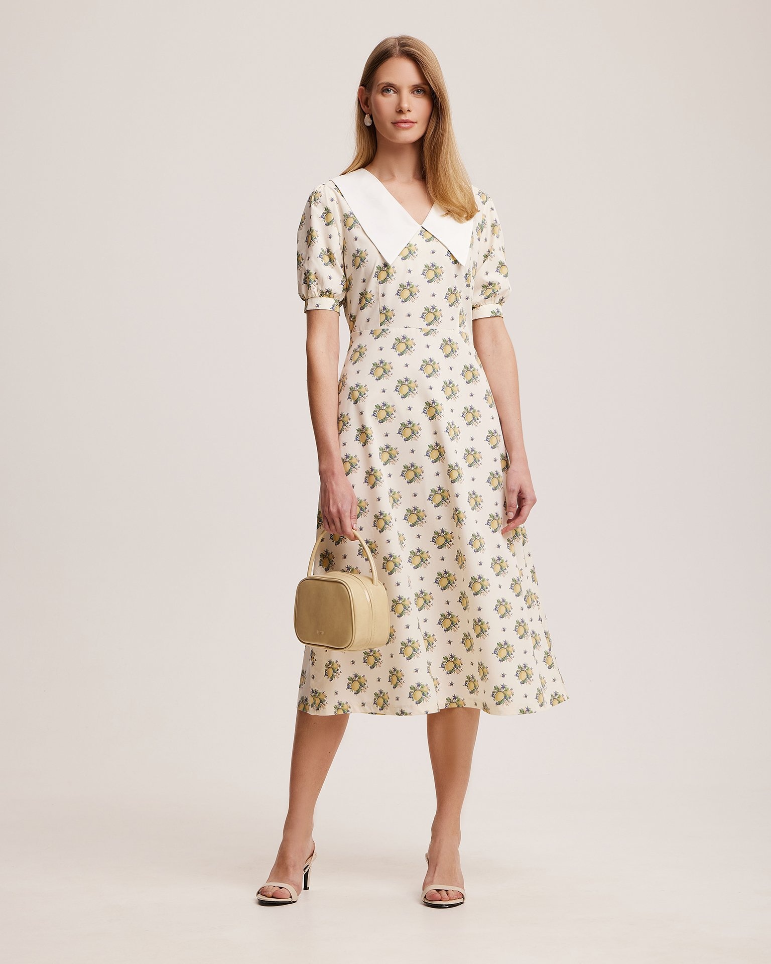 Dress with lemon print