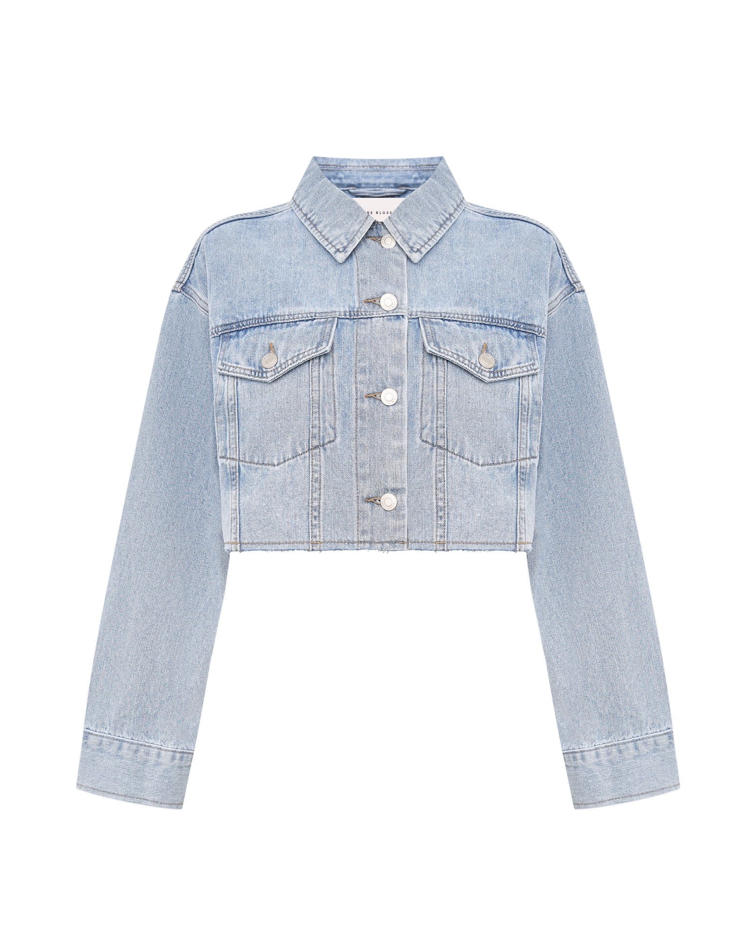 Denim jacket with raw hem
