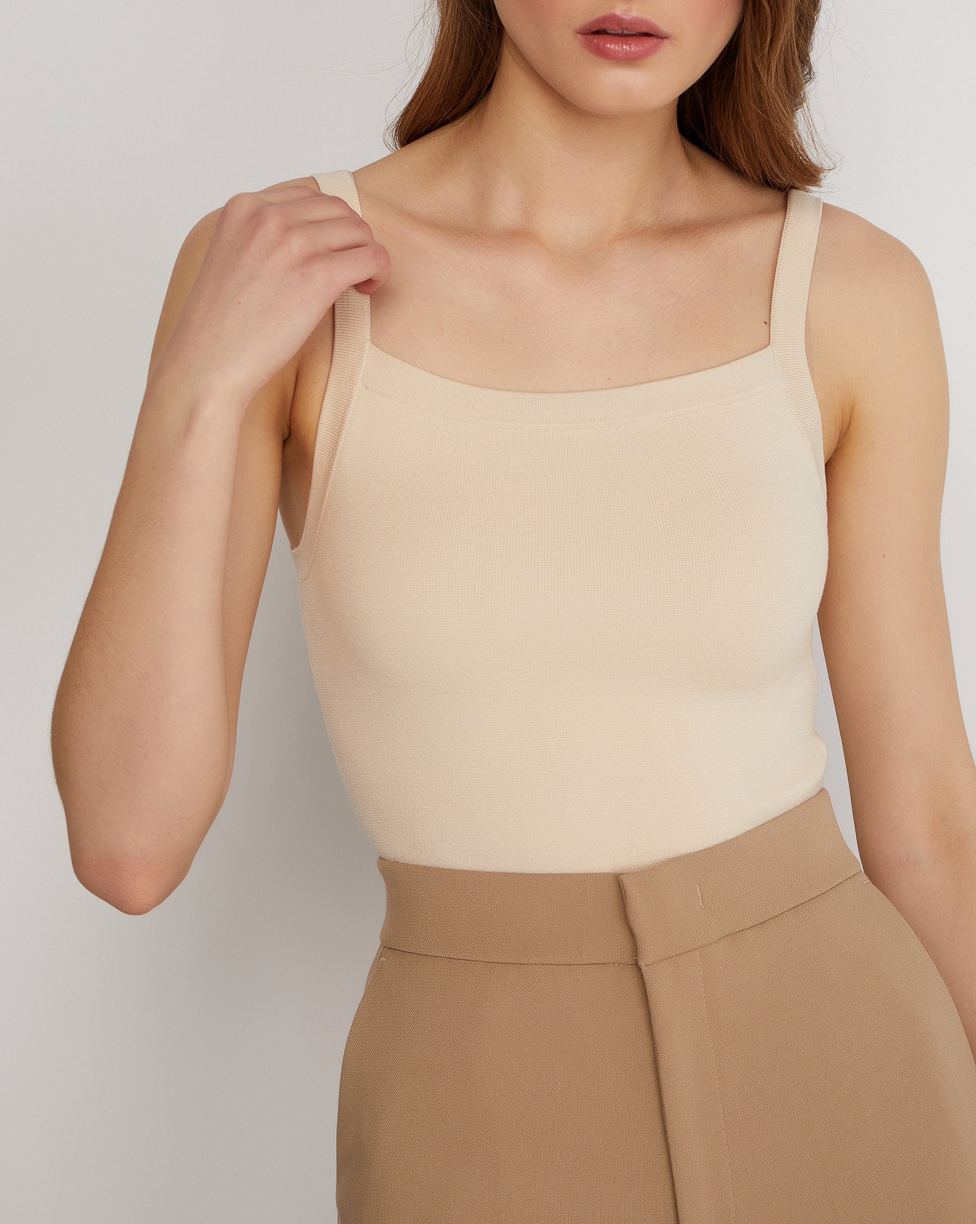 Beige halter-neck bodysuit