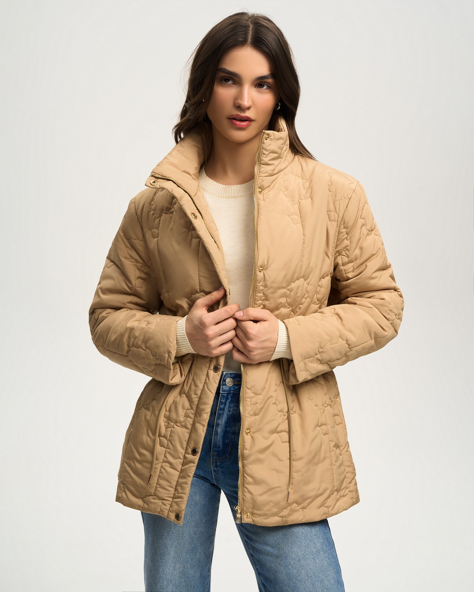 Jacket with designer 'Rose' quilting