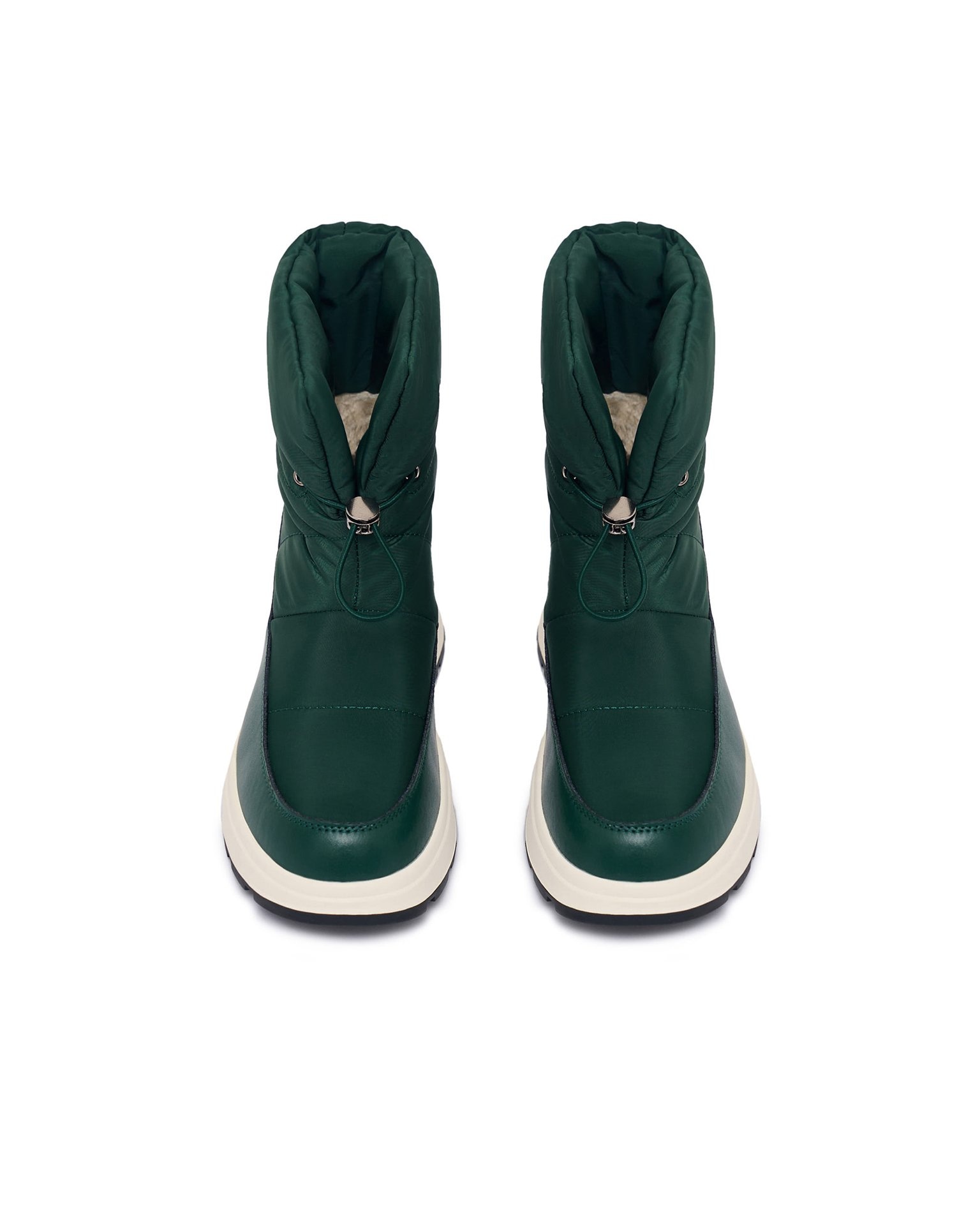 Puffer boots in dark green