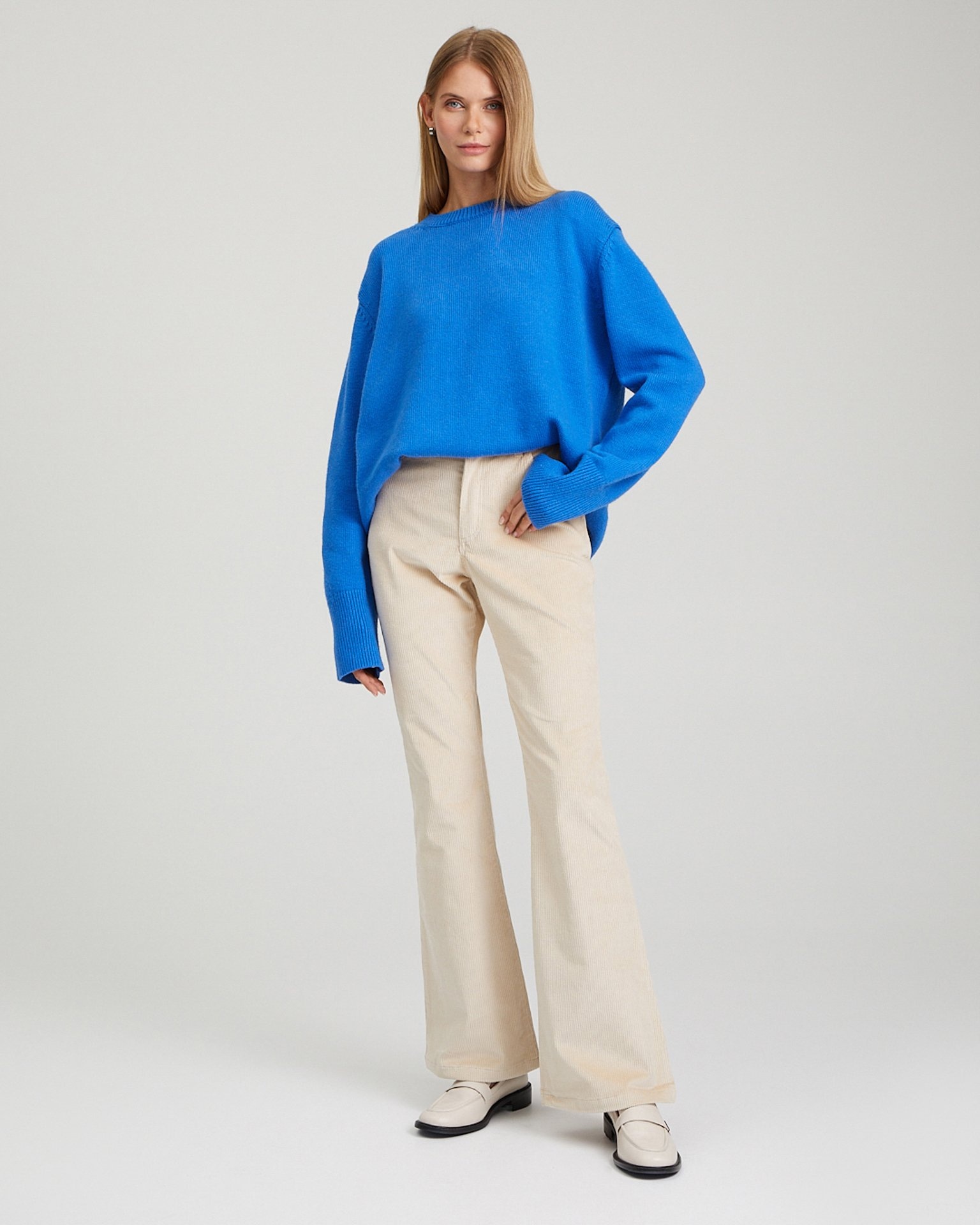 Corduroy flared trousers