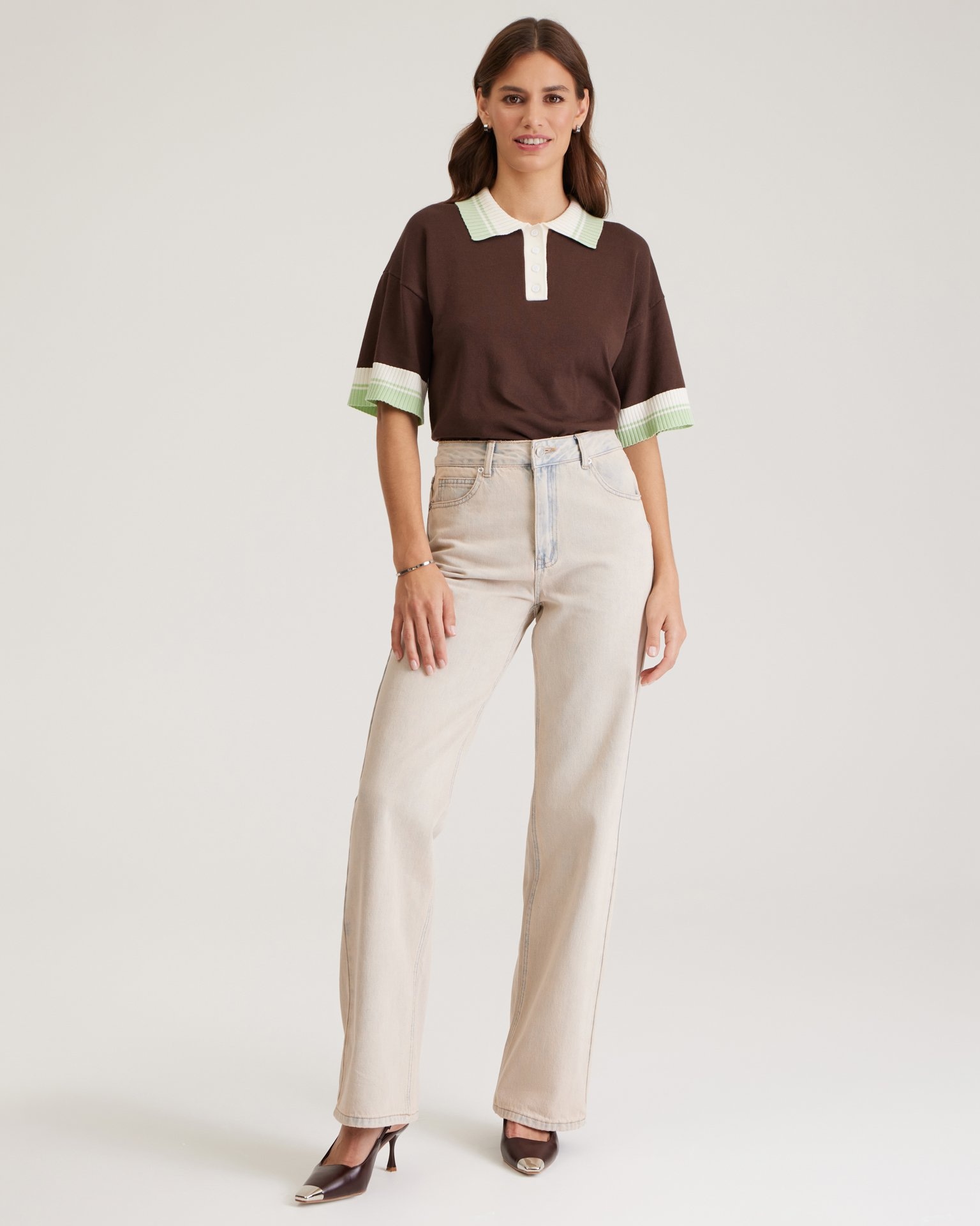 Distressed-effect jeans