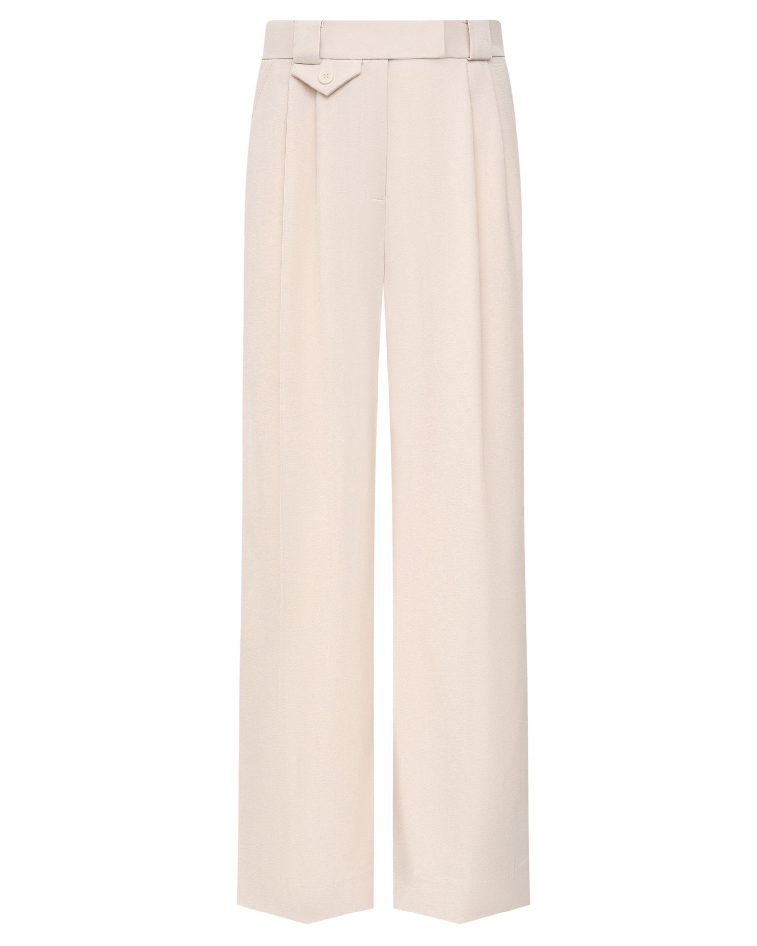Trousers with a decorative pocket in beige
