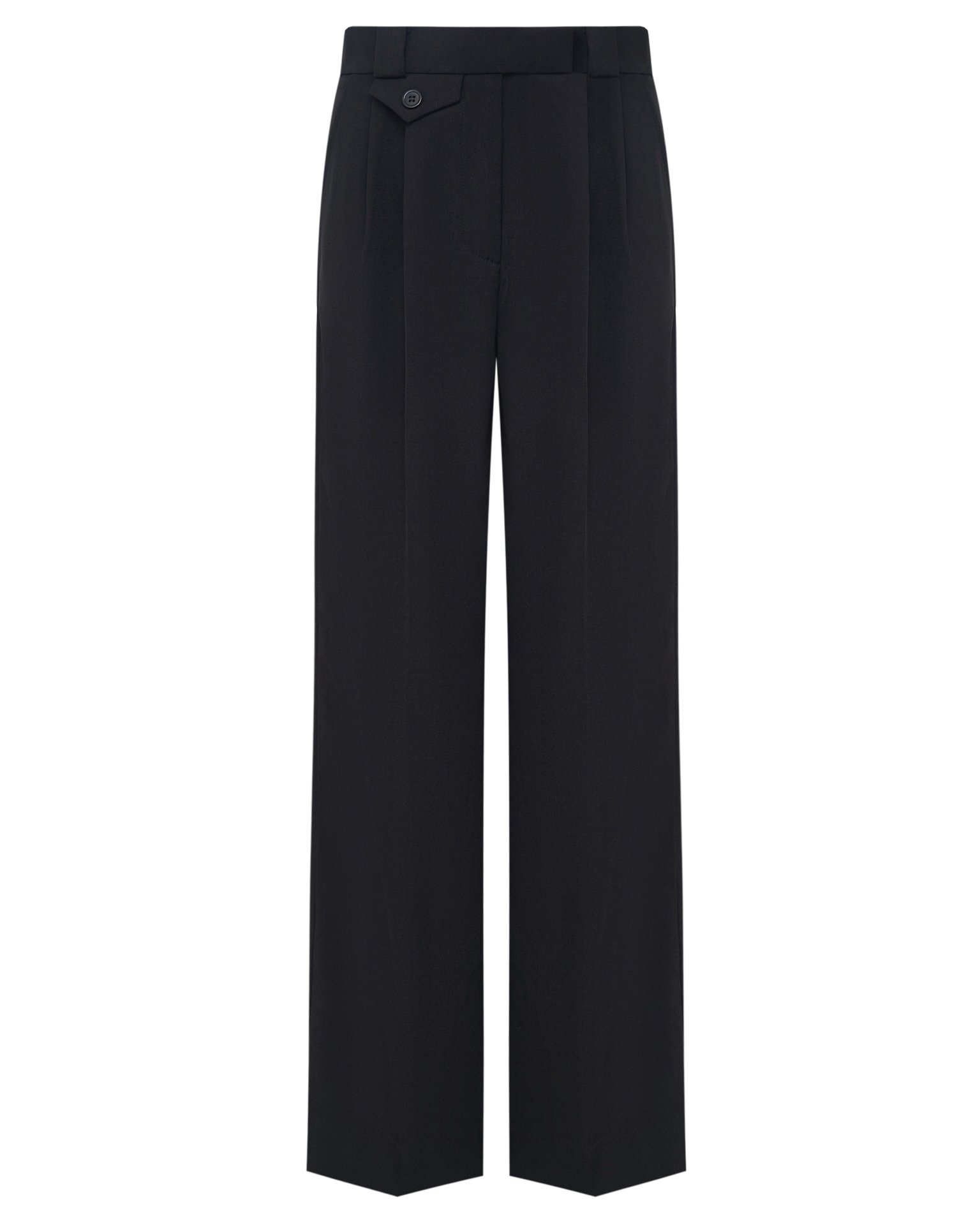 Trousers with decorative pocket in black