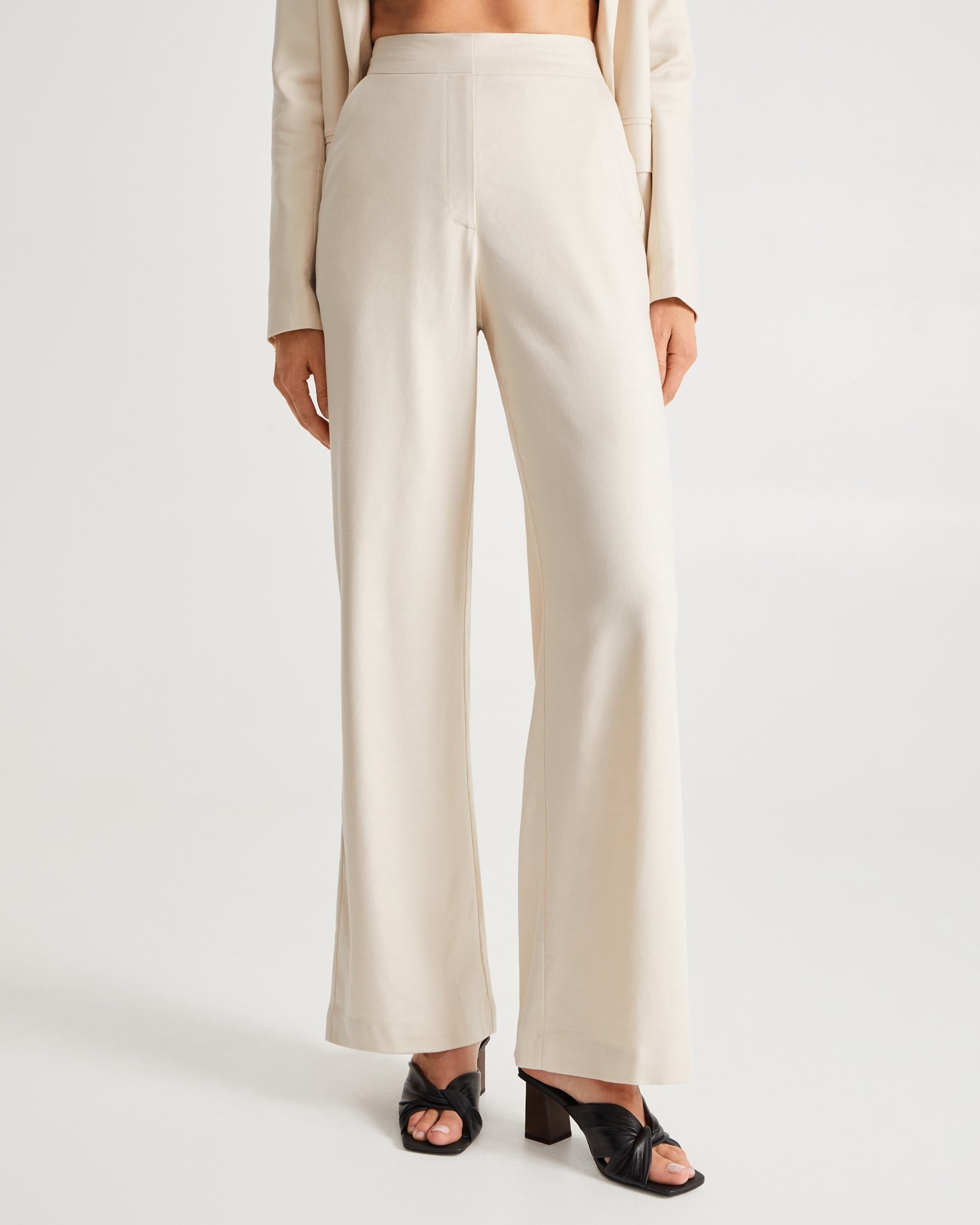 Beige linen trousers