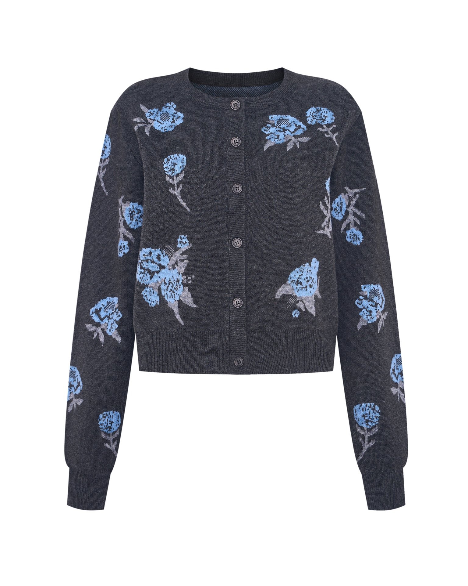 Cardigan with a round neckline