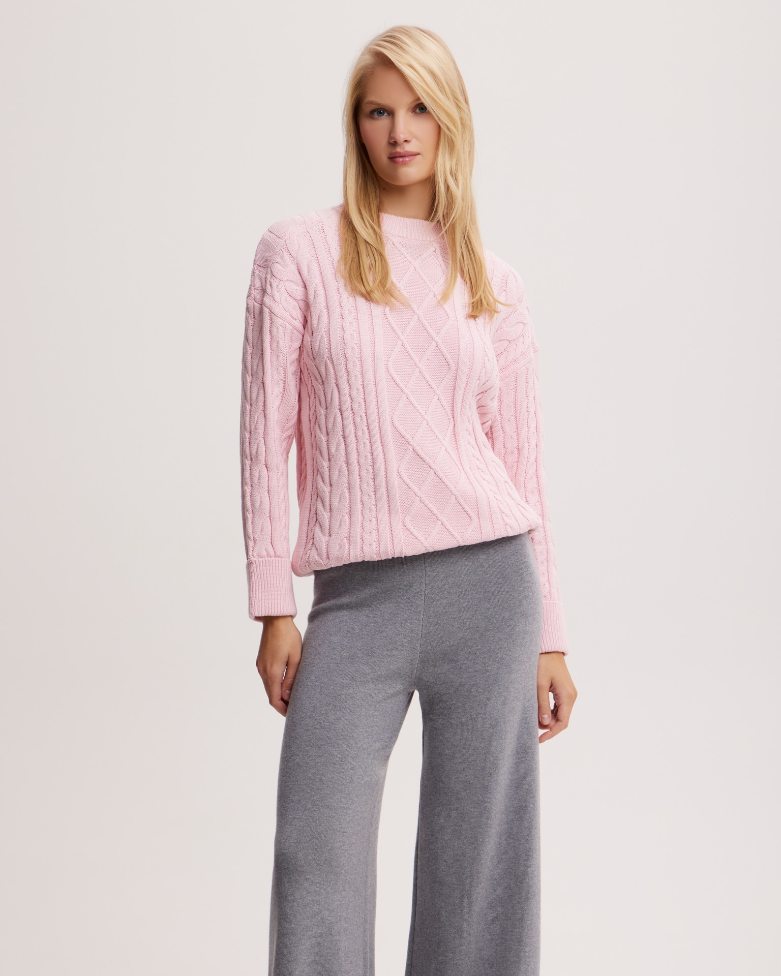 Textured pink jumper