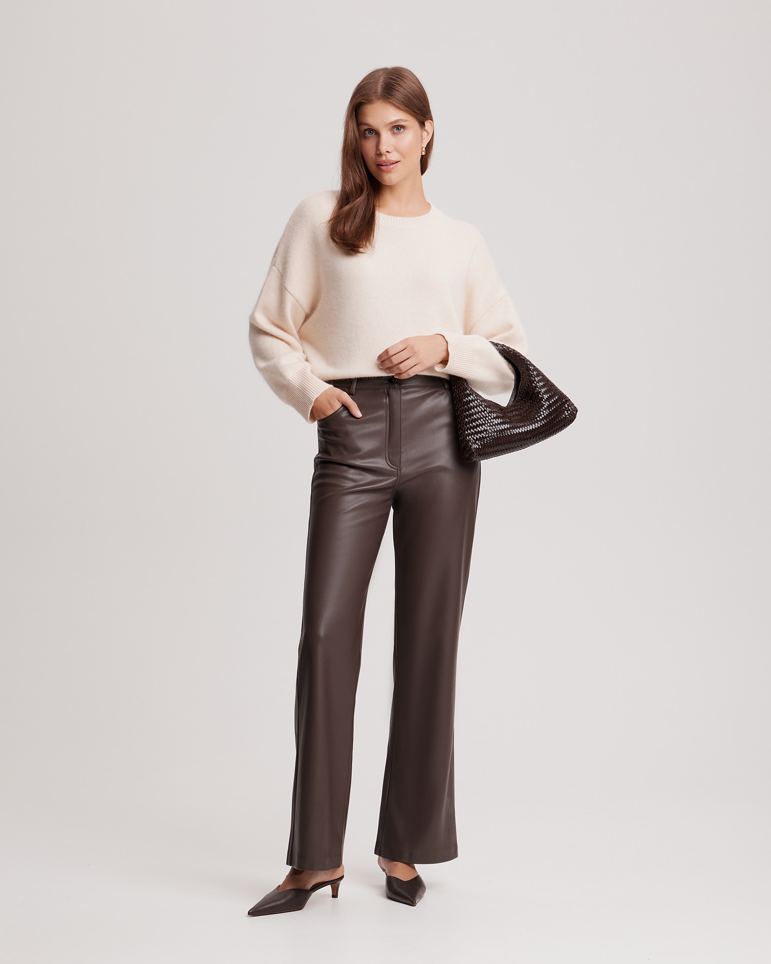 Eco-leather trousers