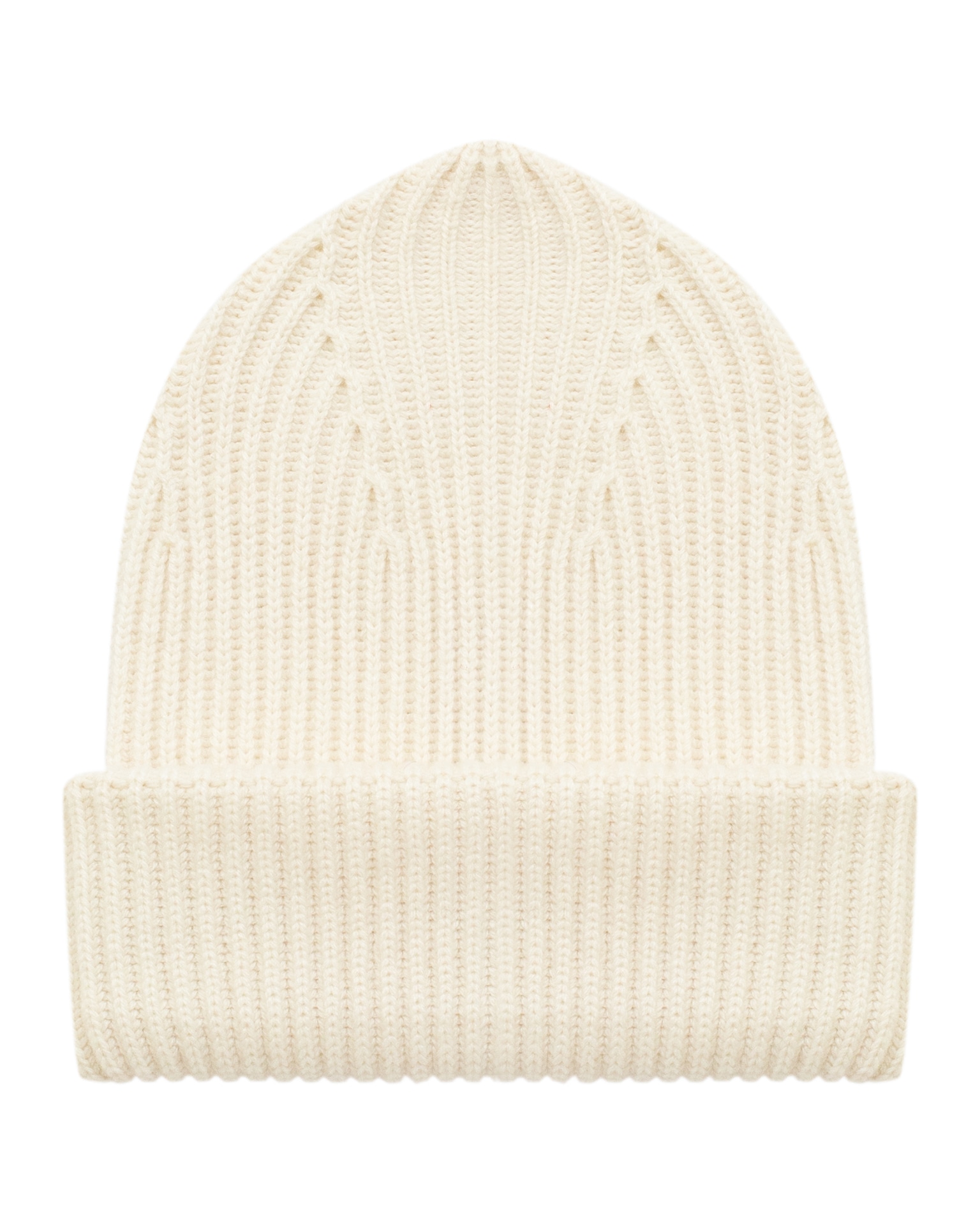 Ribbed Milk-Coloured Wool Beanie