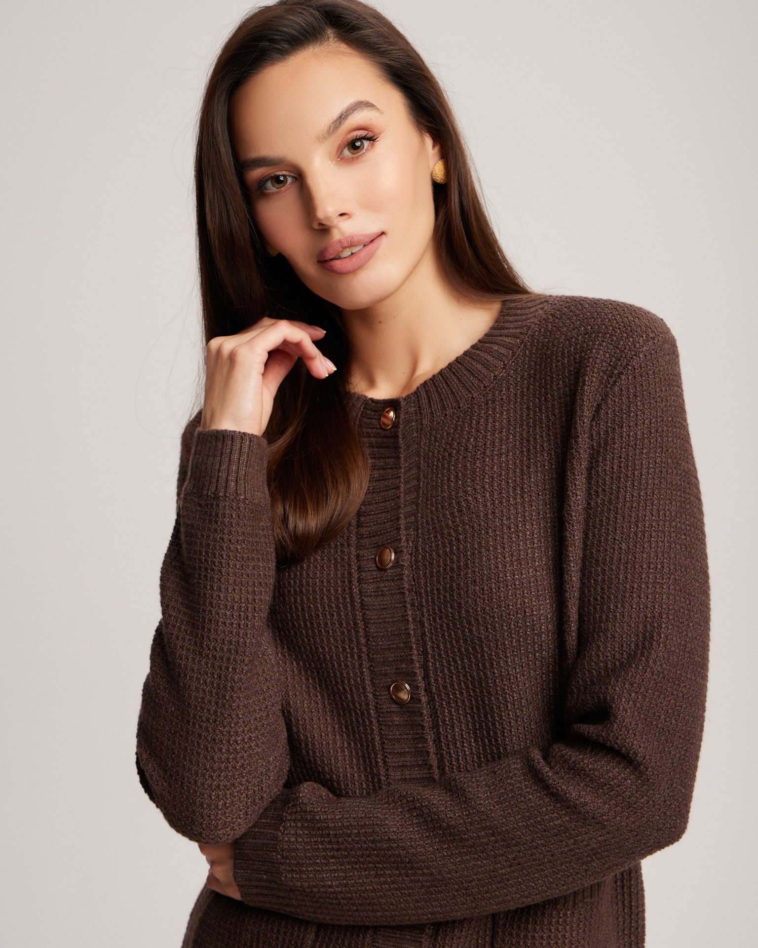 Textured knit cardigan