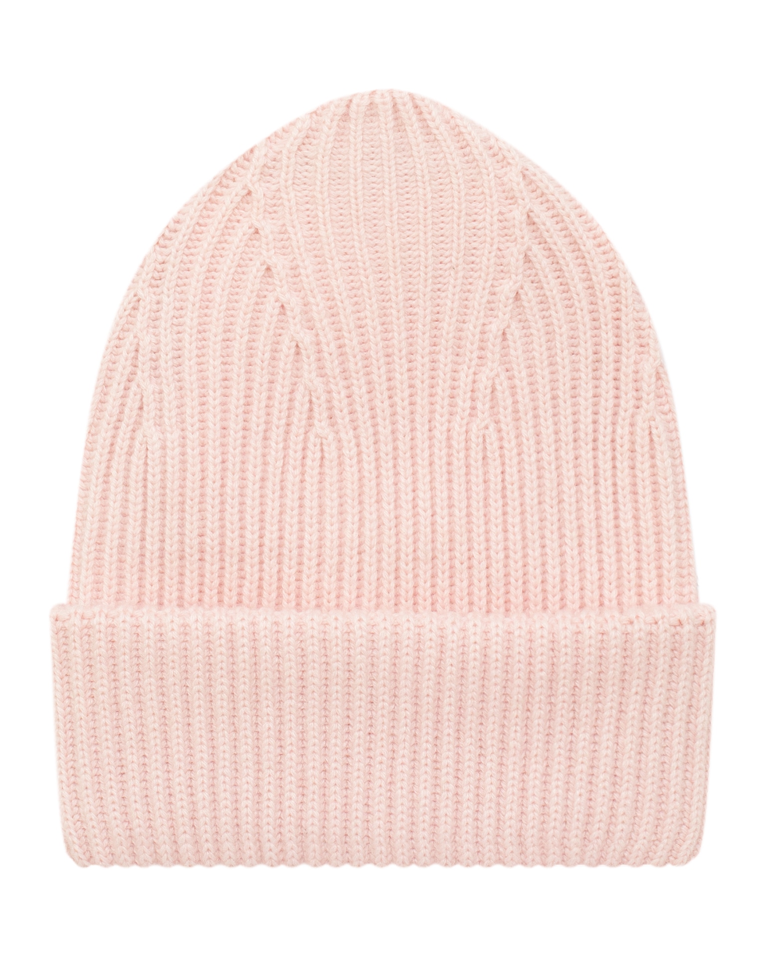 Textured Rib Knit Wool Hat in Pink