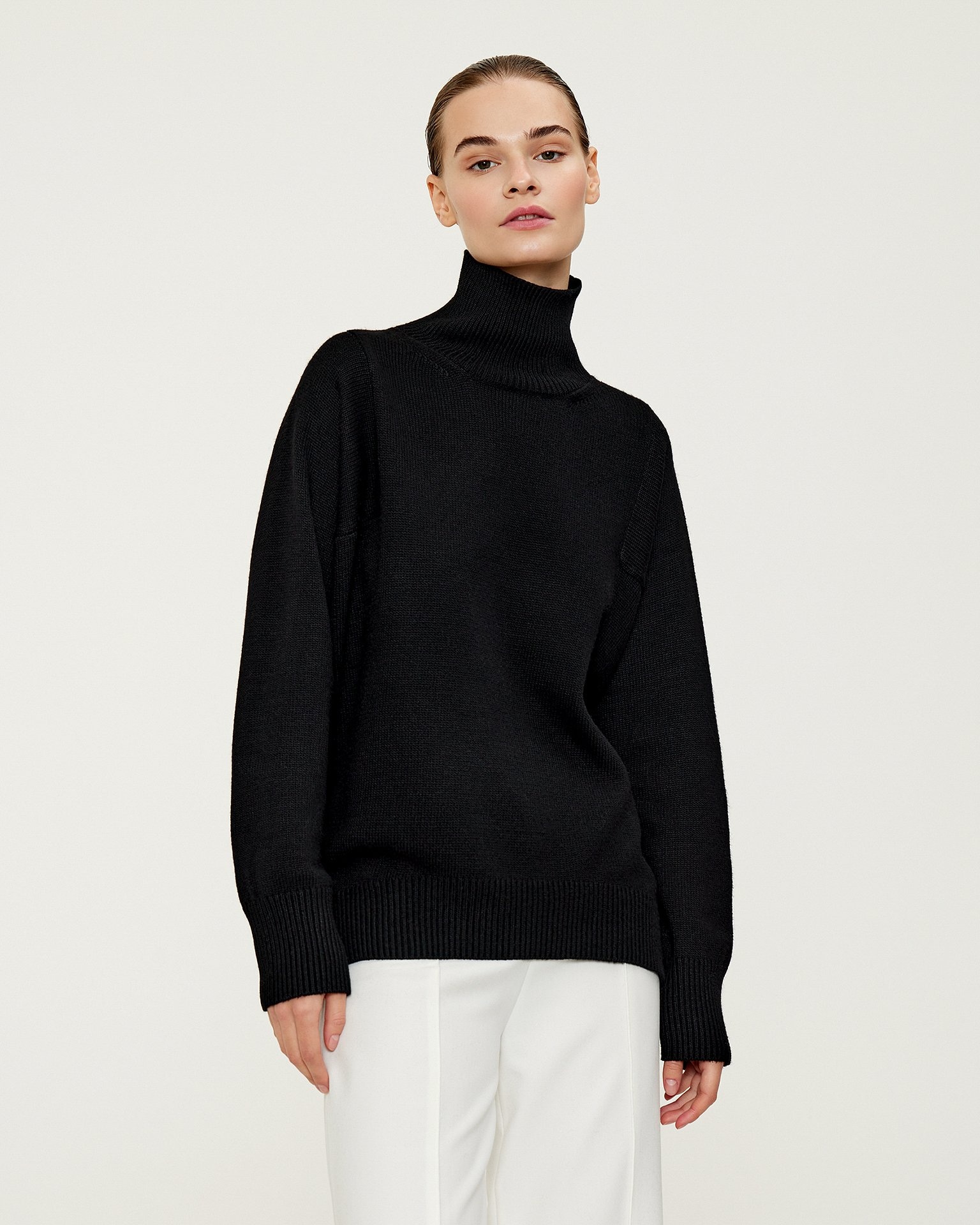Basic black turtleneck jumper