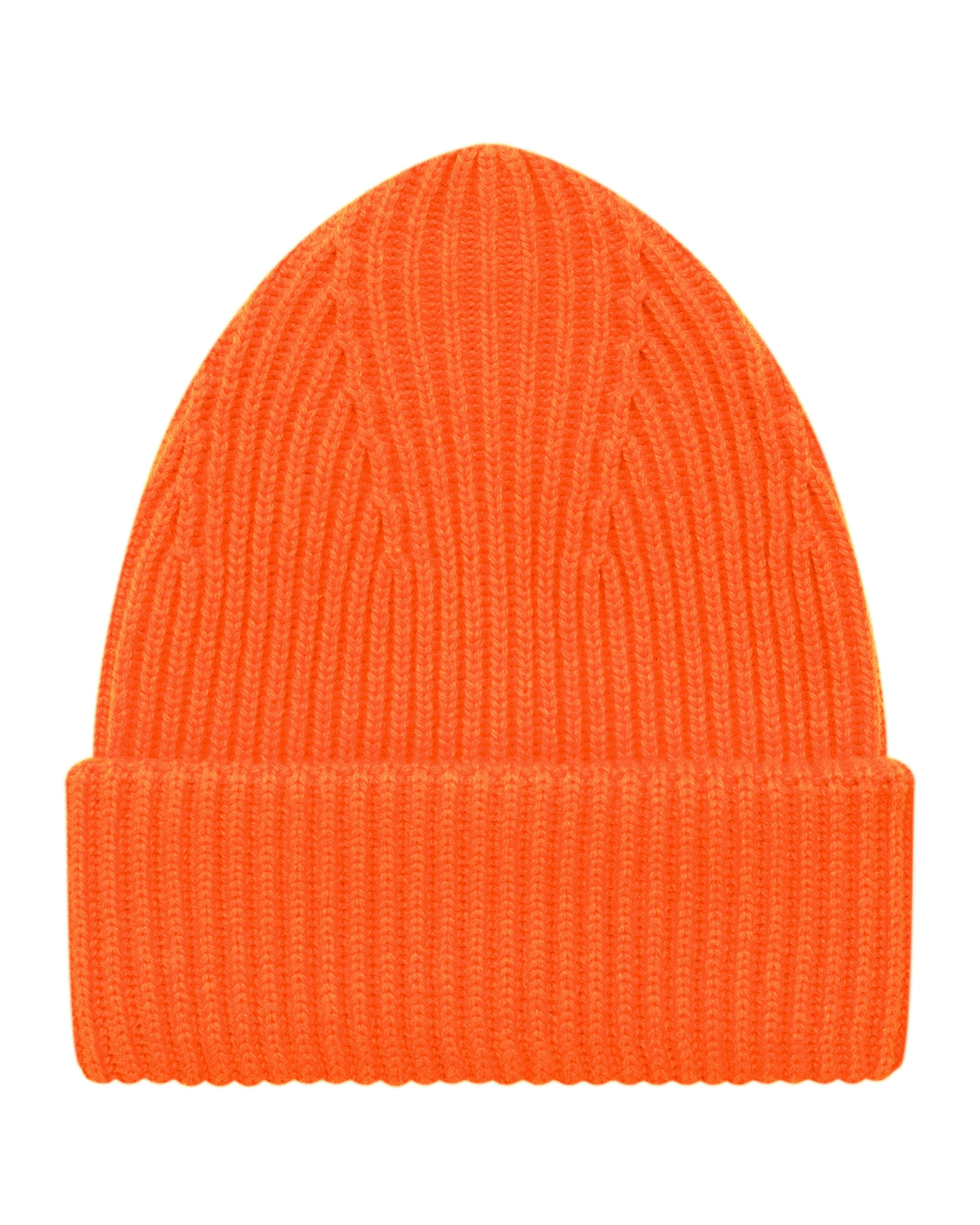 Orange ribbed wool hat