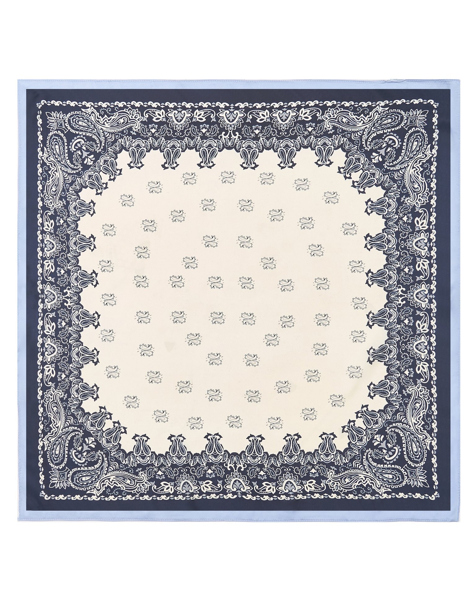 Satin printed scarf, Blue — photo 2