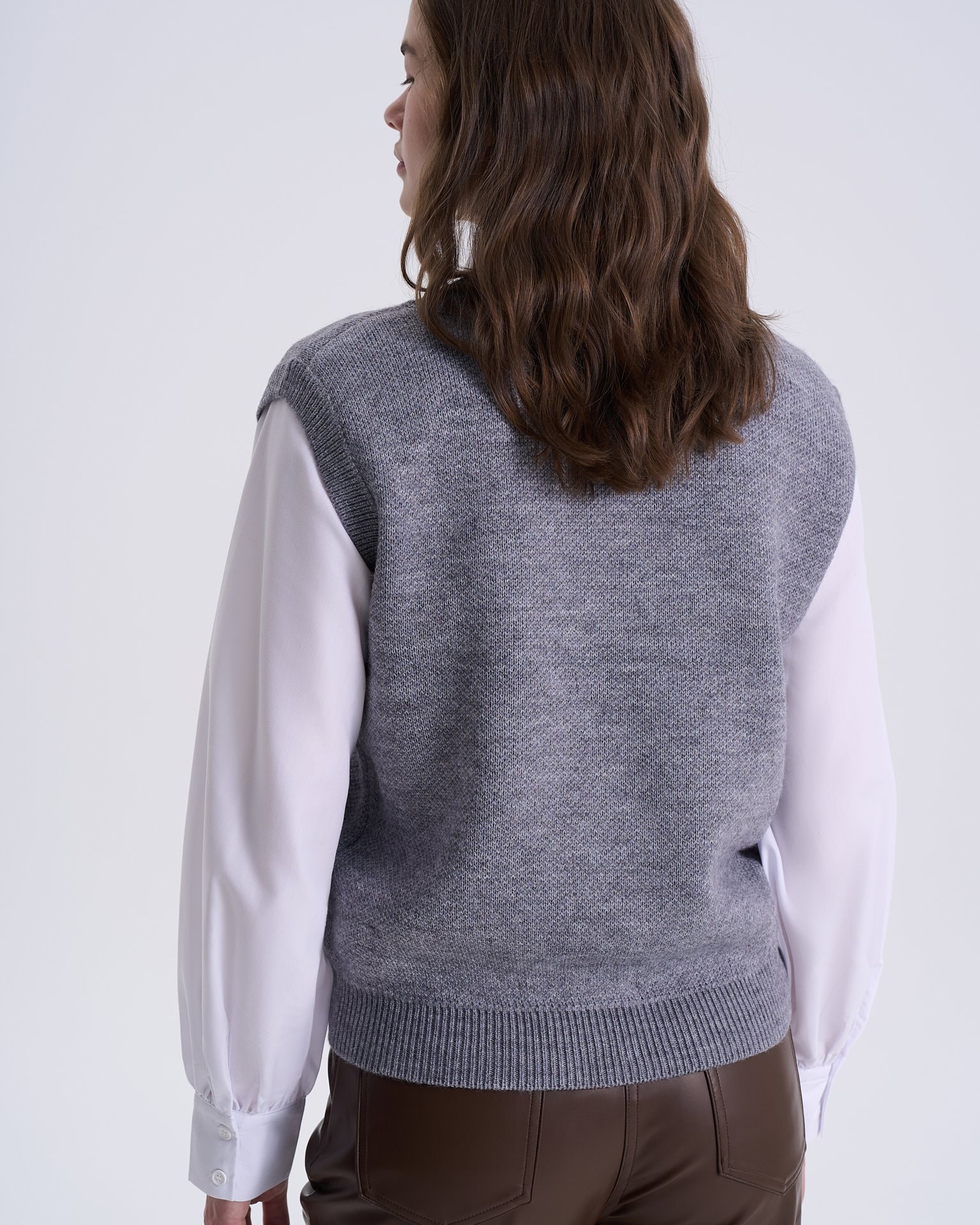 V-neck Waistcoat, Light Grey — photo 8