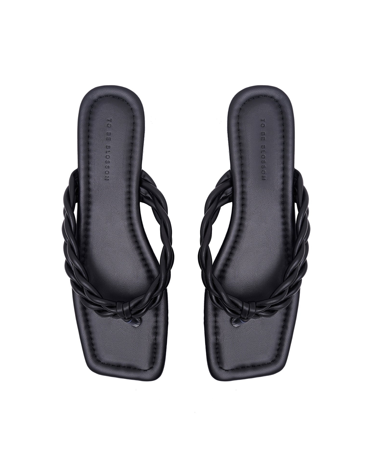 Flip-flops with braided straps, Black — photo 6