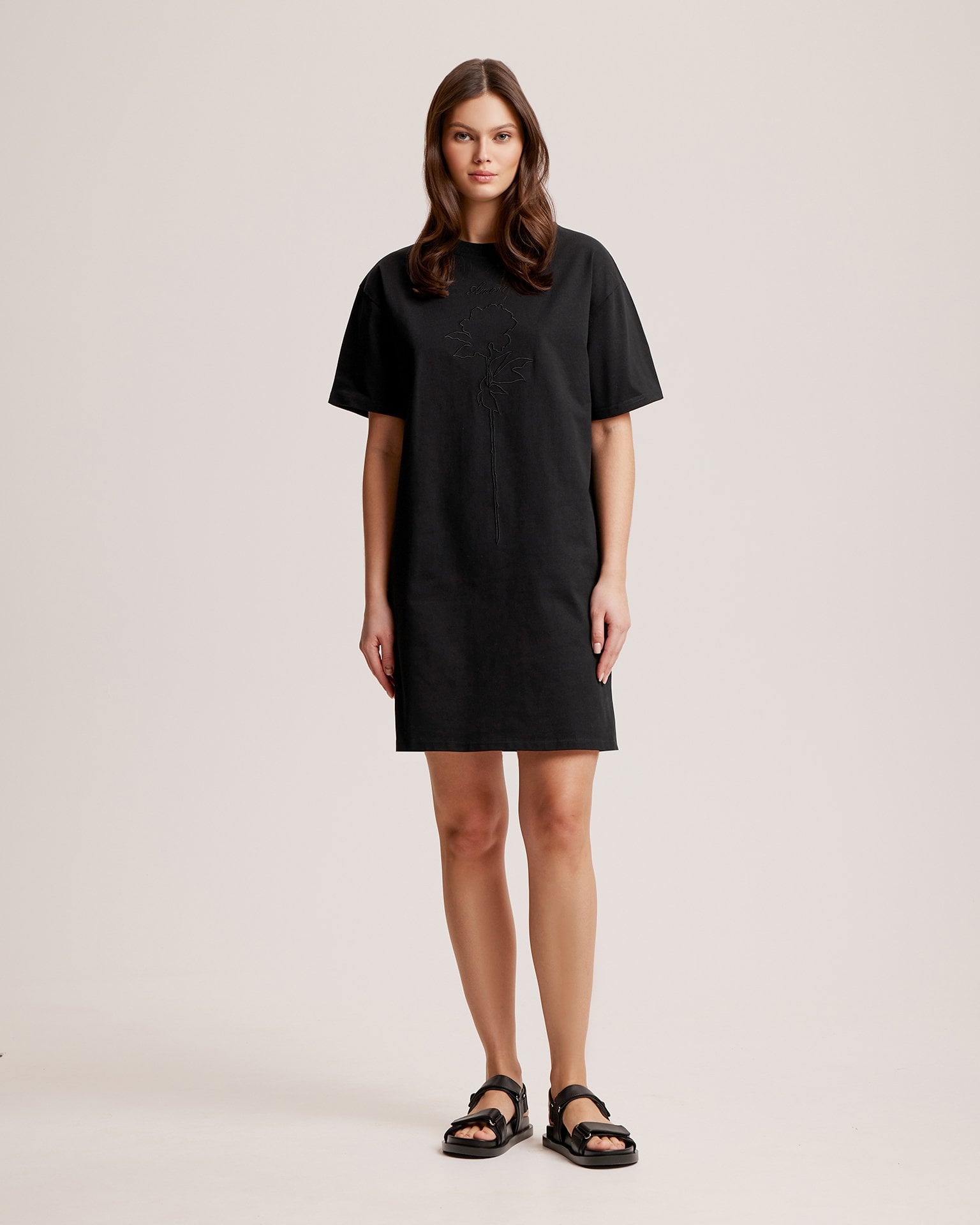 Straight-cut cotton dress