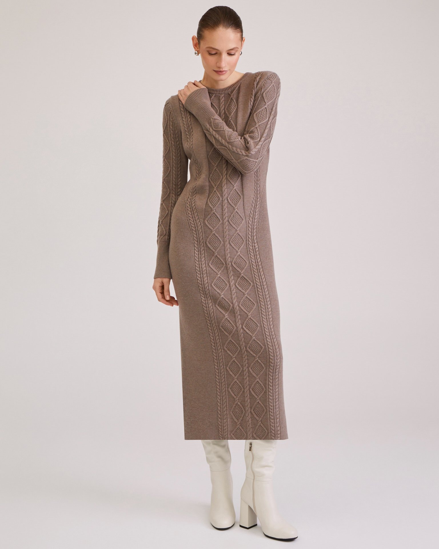 Knitted dress, Brown