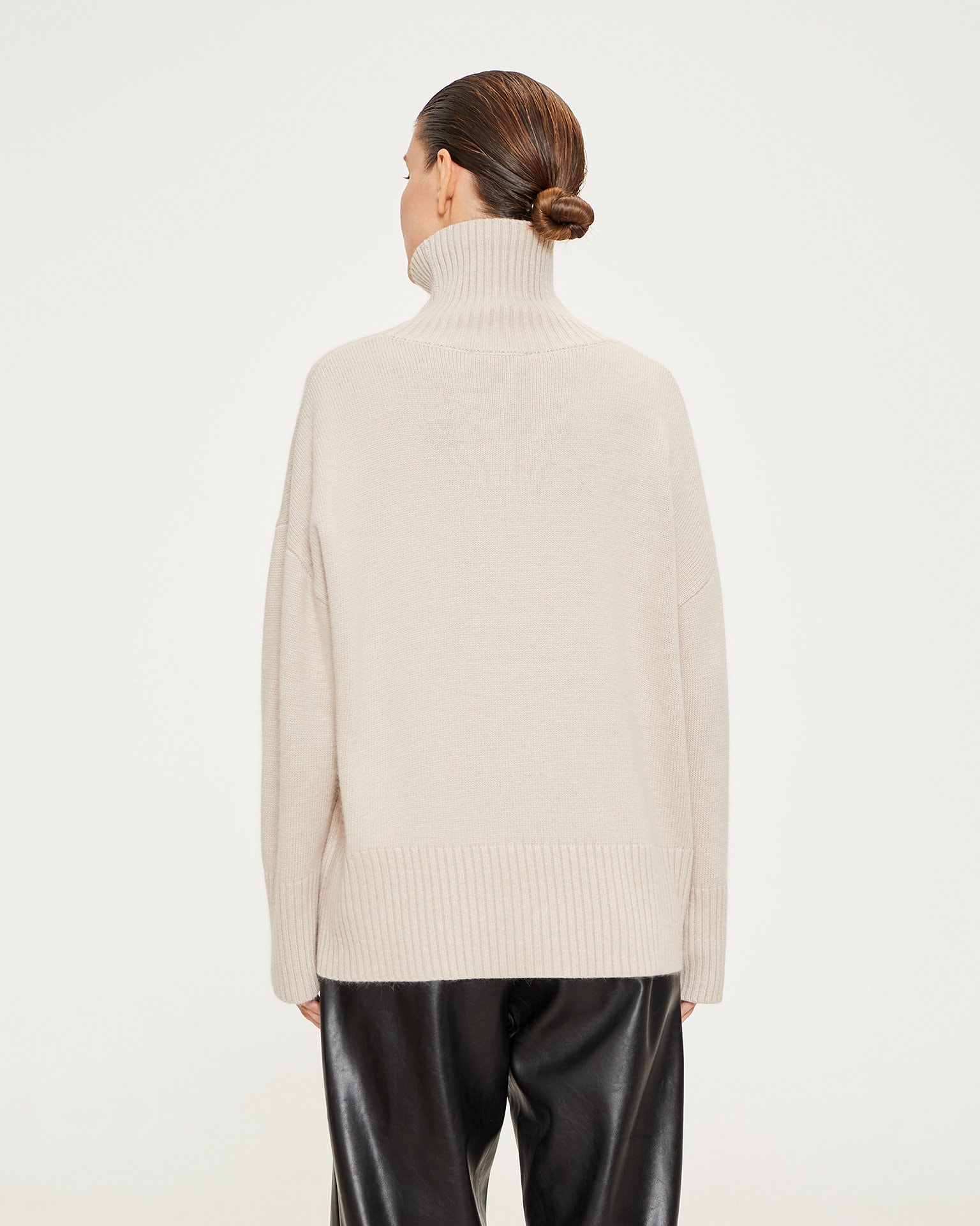 Beige high-neck jumper, Beige — photo 4