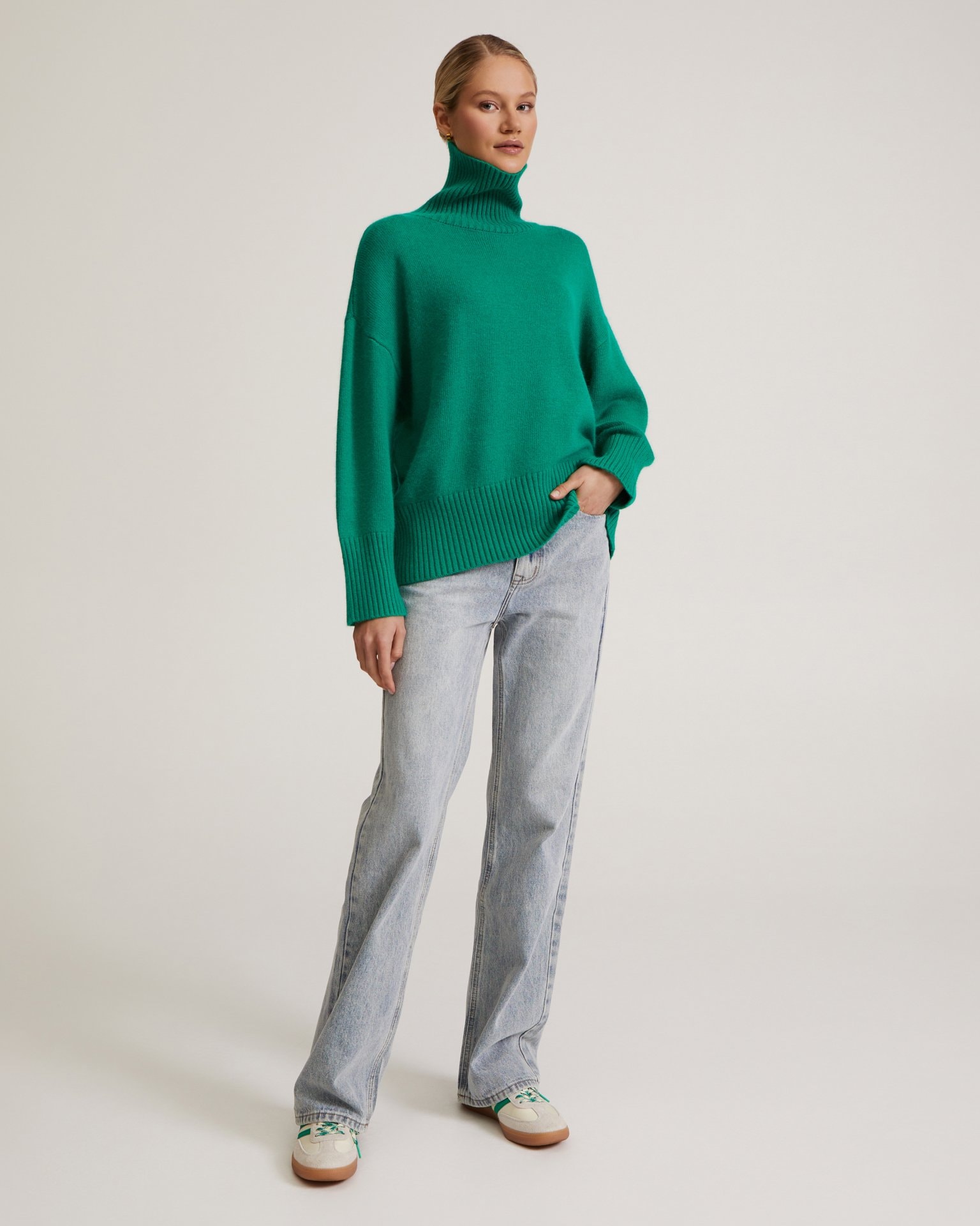 Green high-neck jumper, Green — photo 6