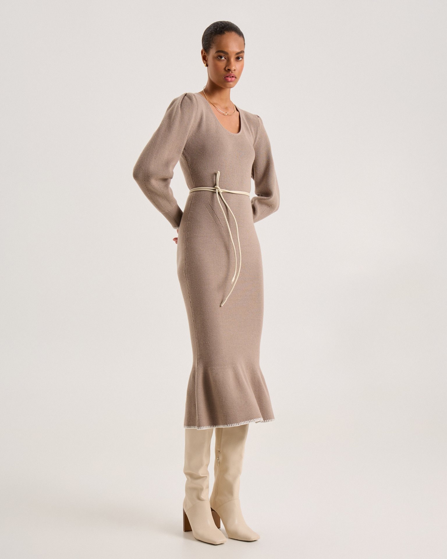 Mermaid dress, Beige — photo 2