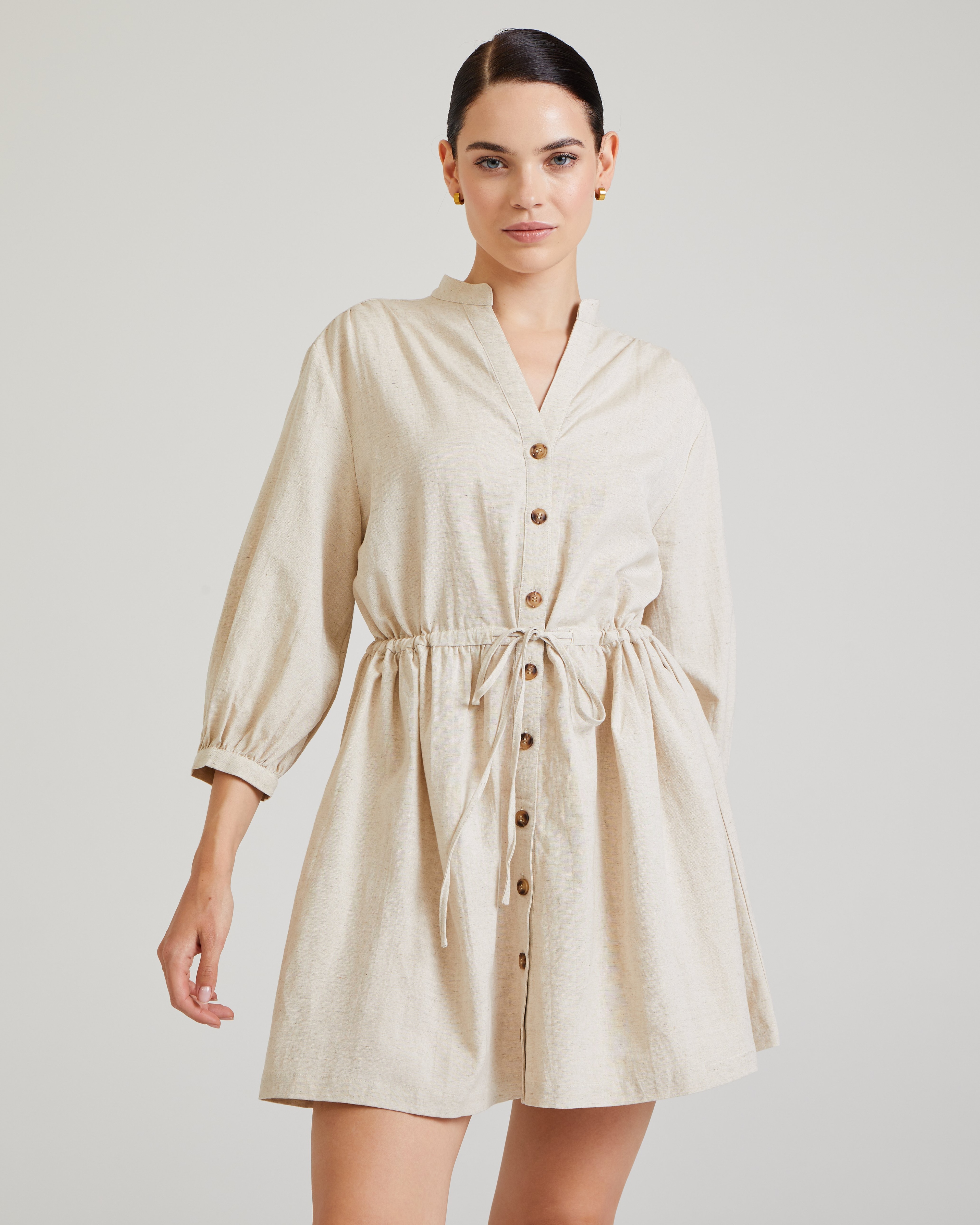 Linen shirt dress