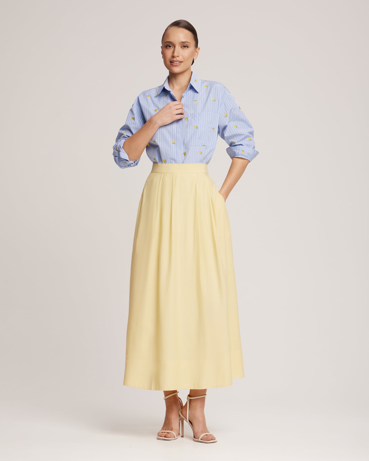 flowing midi skirt