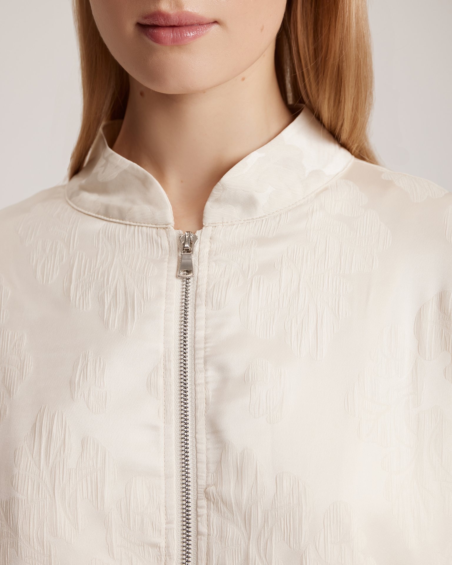 Longline bomber jacket, Milky — photo 7