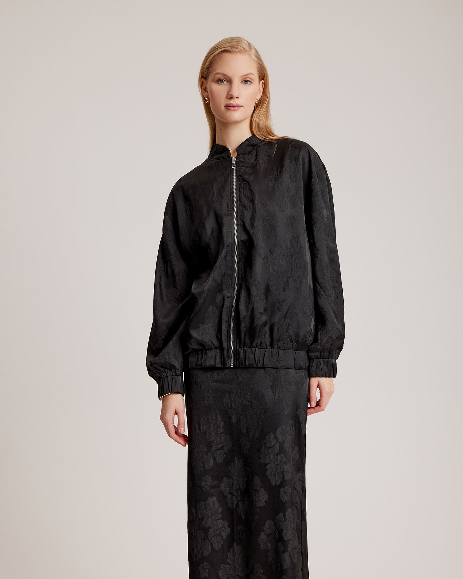 Jacquard bomber jacket