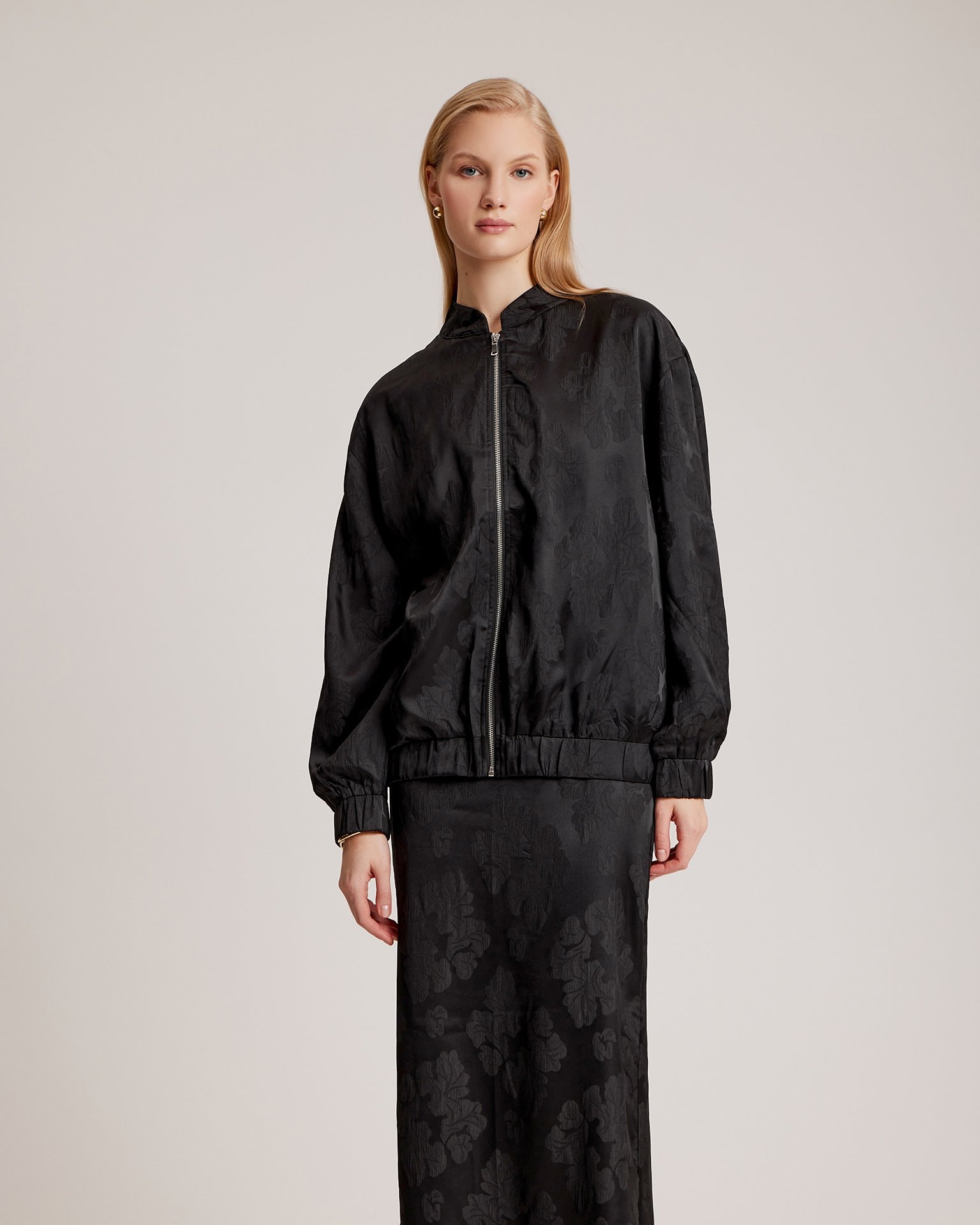 Jacquard bomber jacket, Black — photo 2