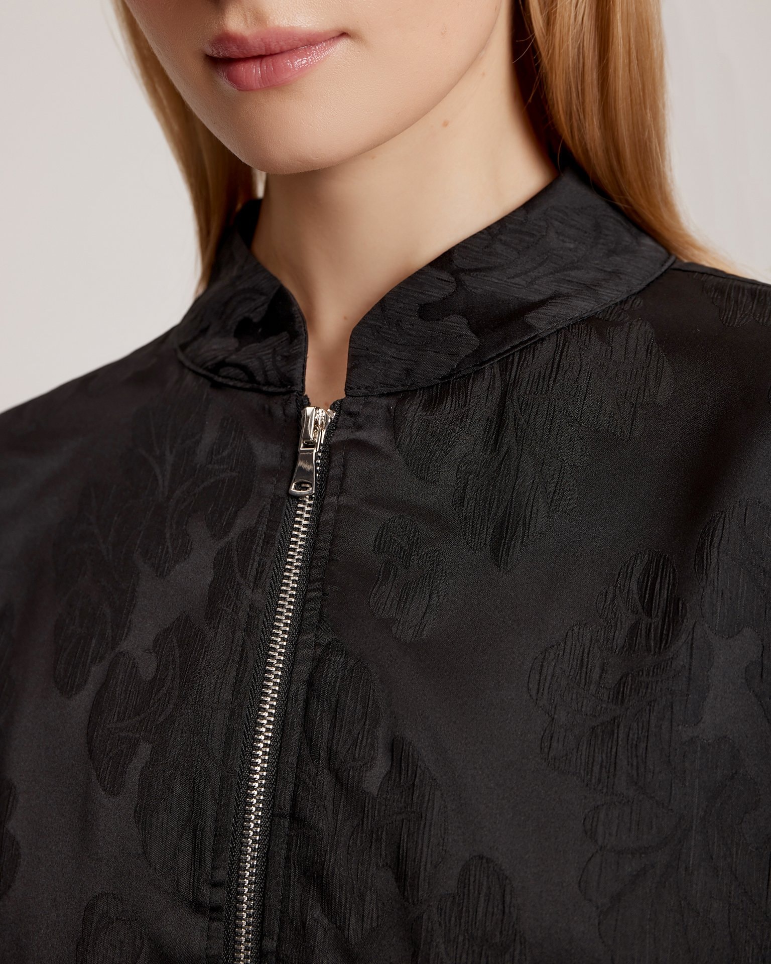 Jacquard bomber jacket, Black — photo 6