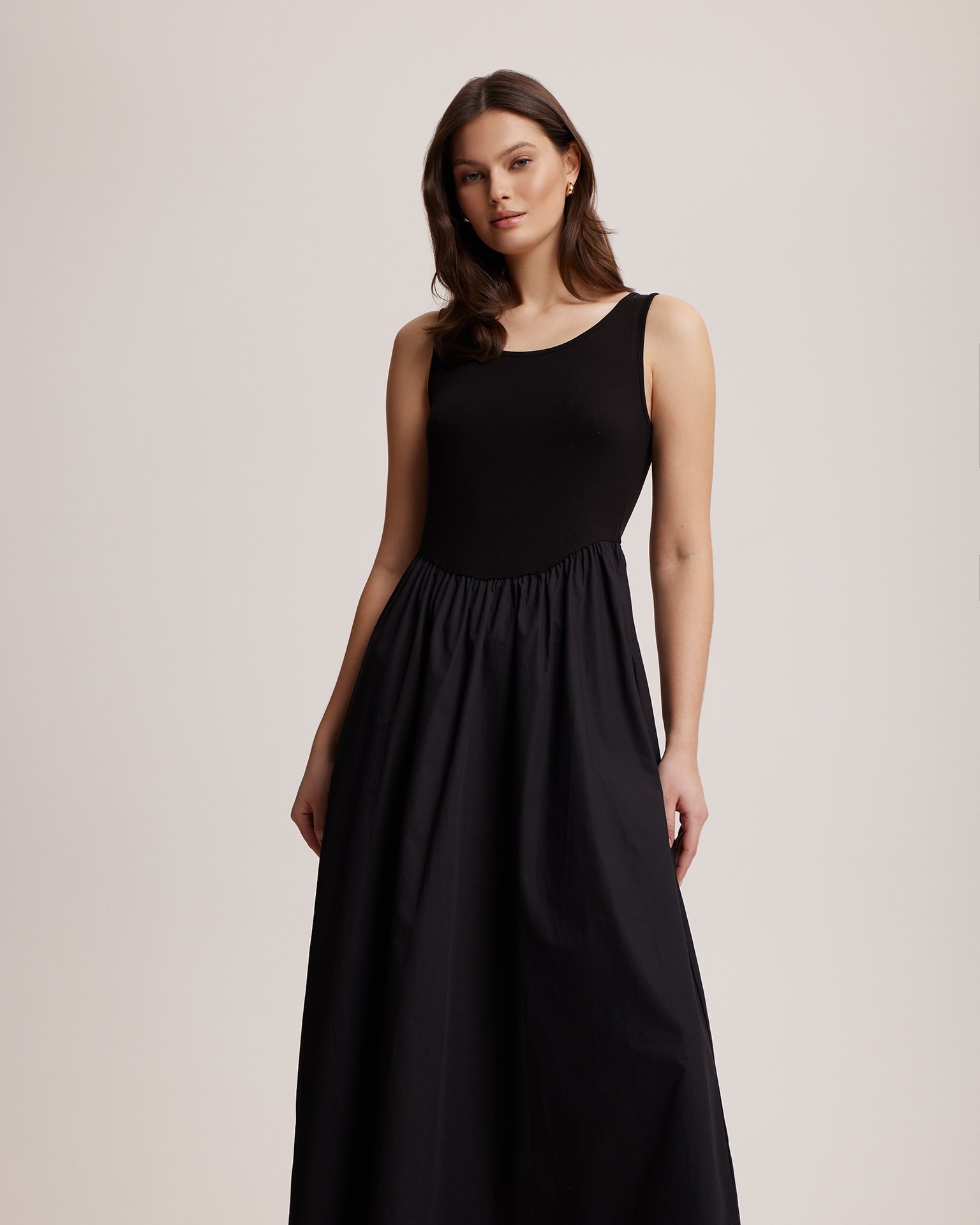 Black Pinafore Dress, Black — photo 3