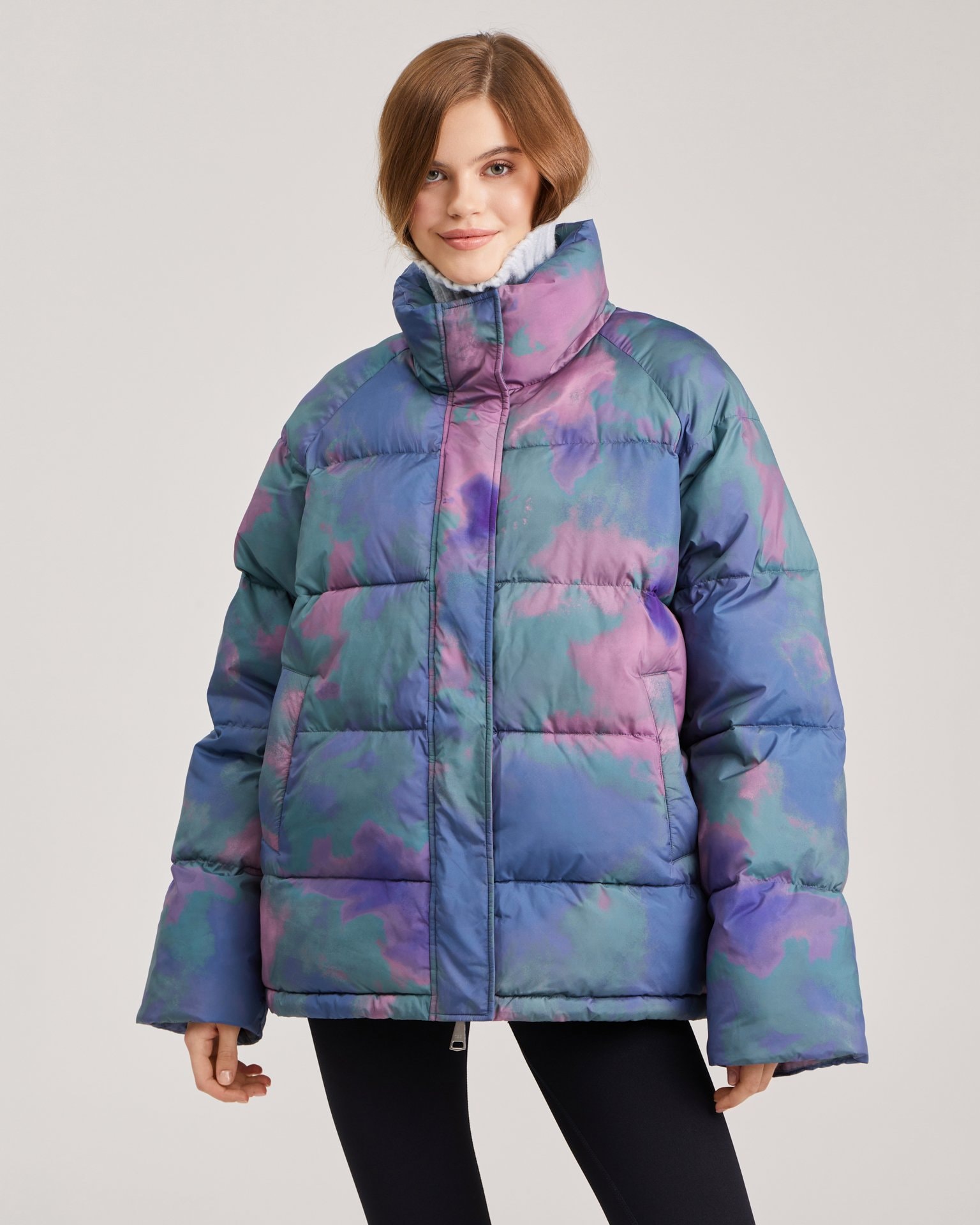 A voluminous puffer jacket, Lilac — photo 3