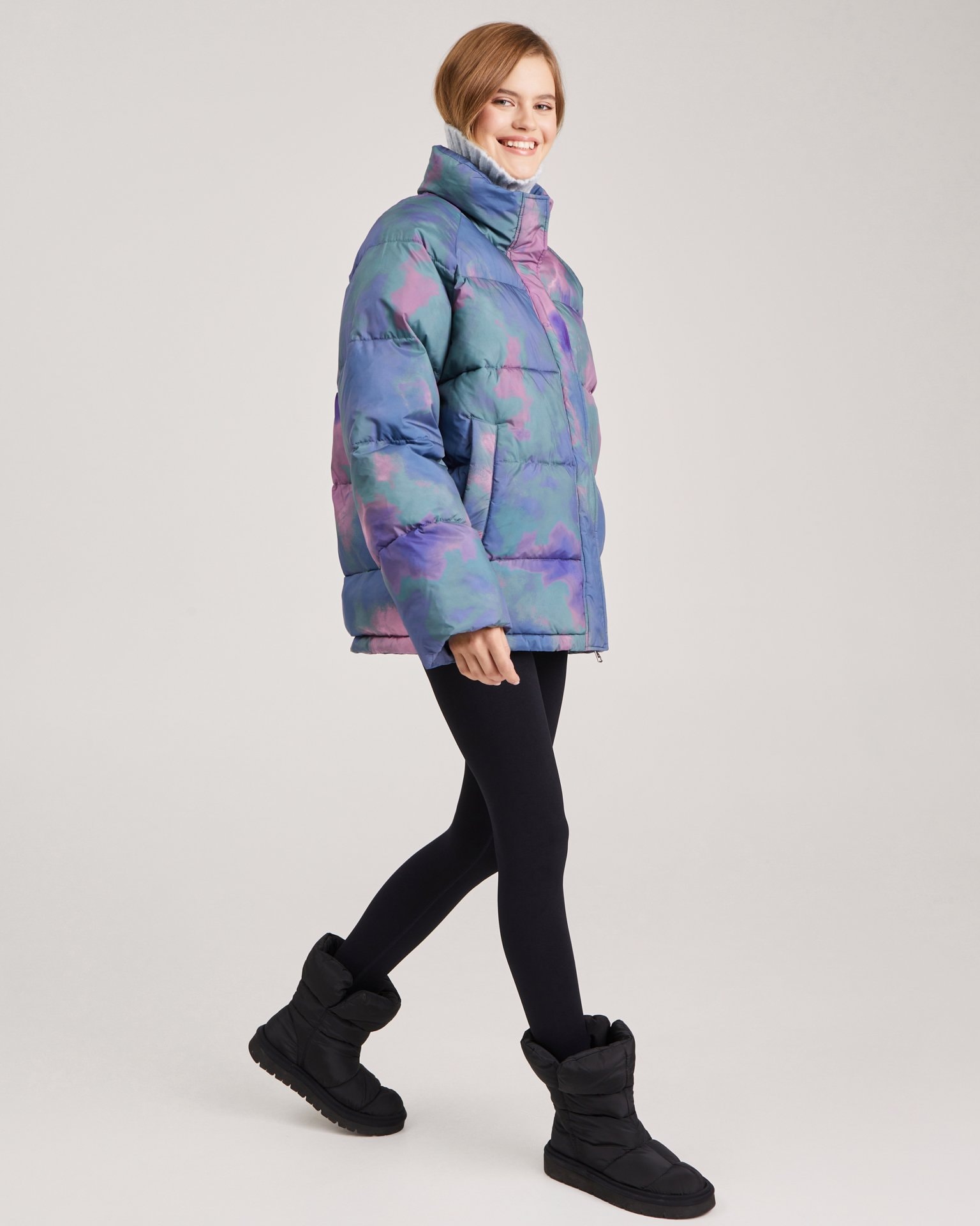 A voluminous puffer jacket, Lilac — photo 5