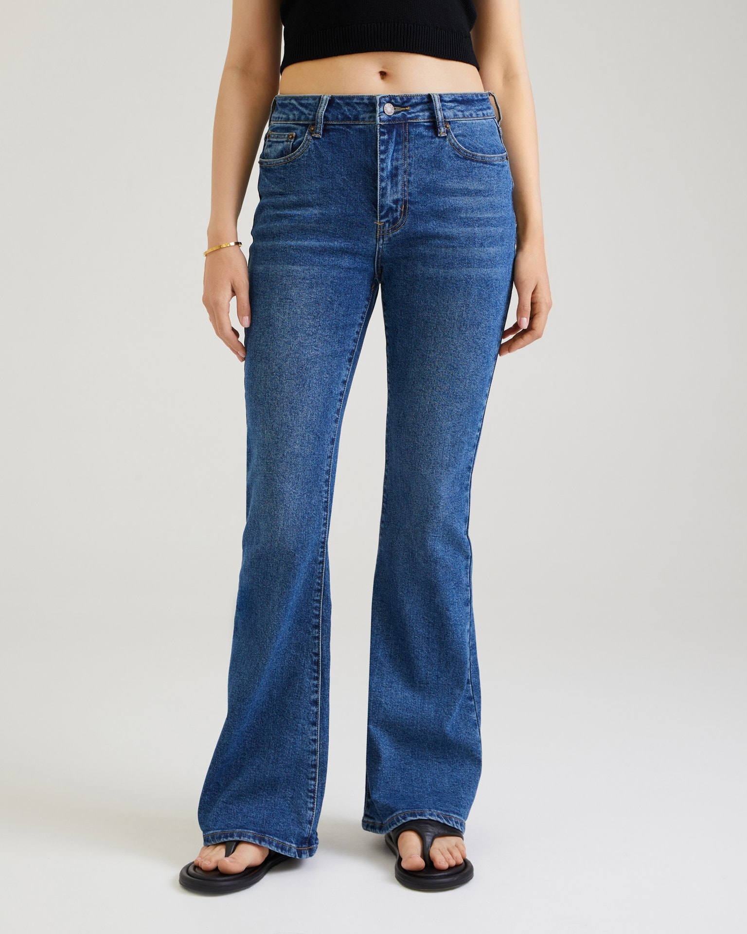 Flared jeans in blue, Blue — photo 3